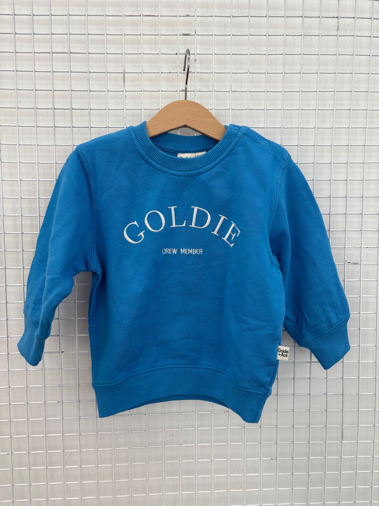 GOLDIE CREW EMBROIDERED SWEATER LAKE - 1Y