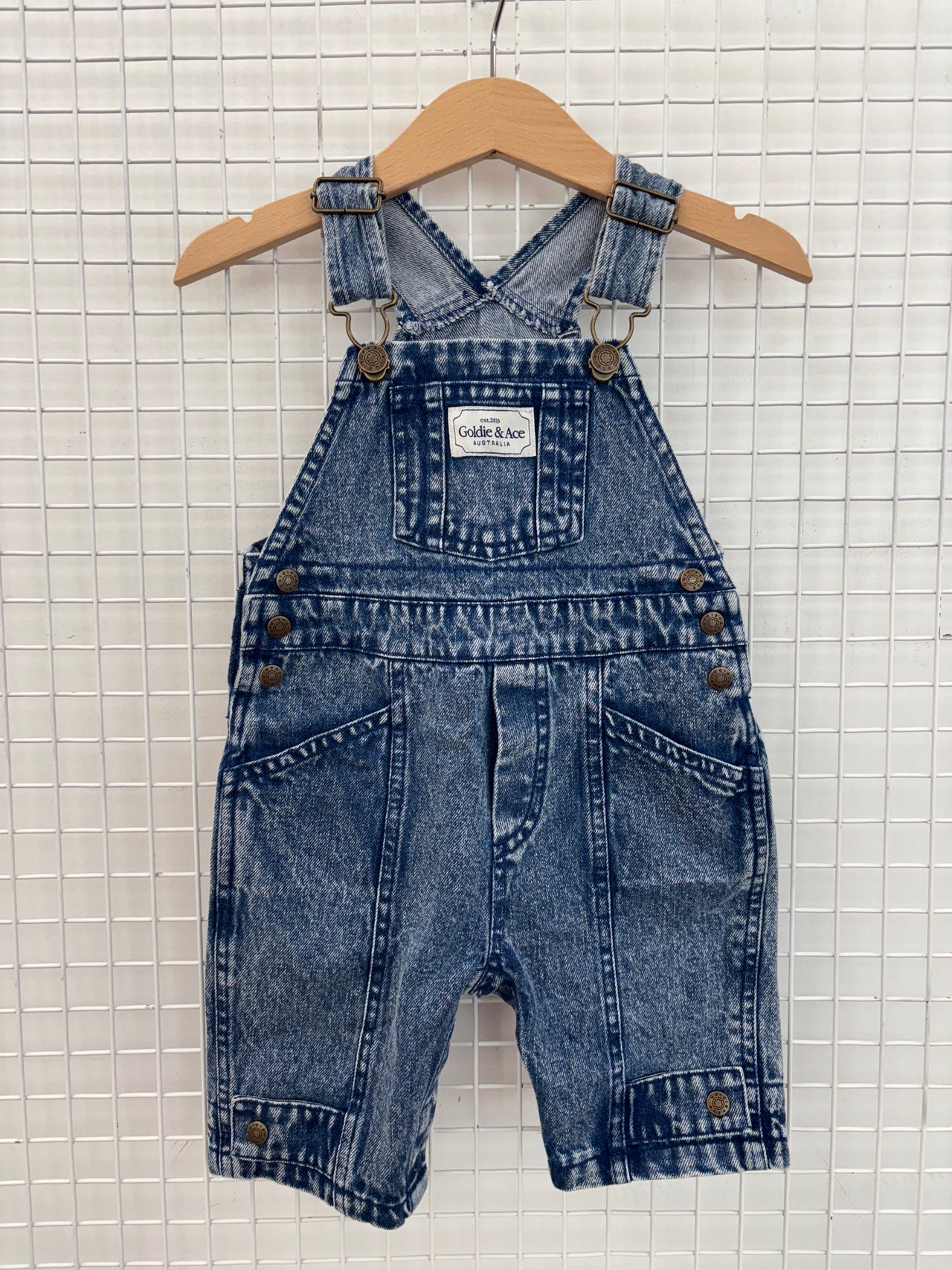 BLAKE DENIM OVERALLS - 3-6M