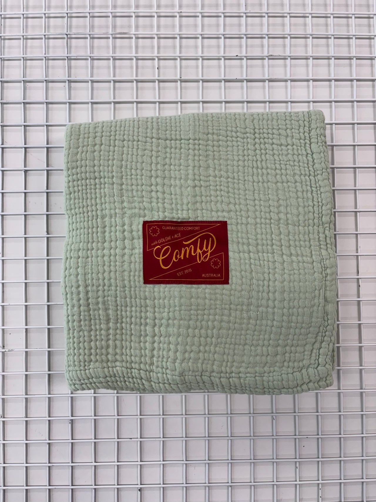 WASHED COTTON MUSLIN BLANKET - SAGE GREEN