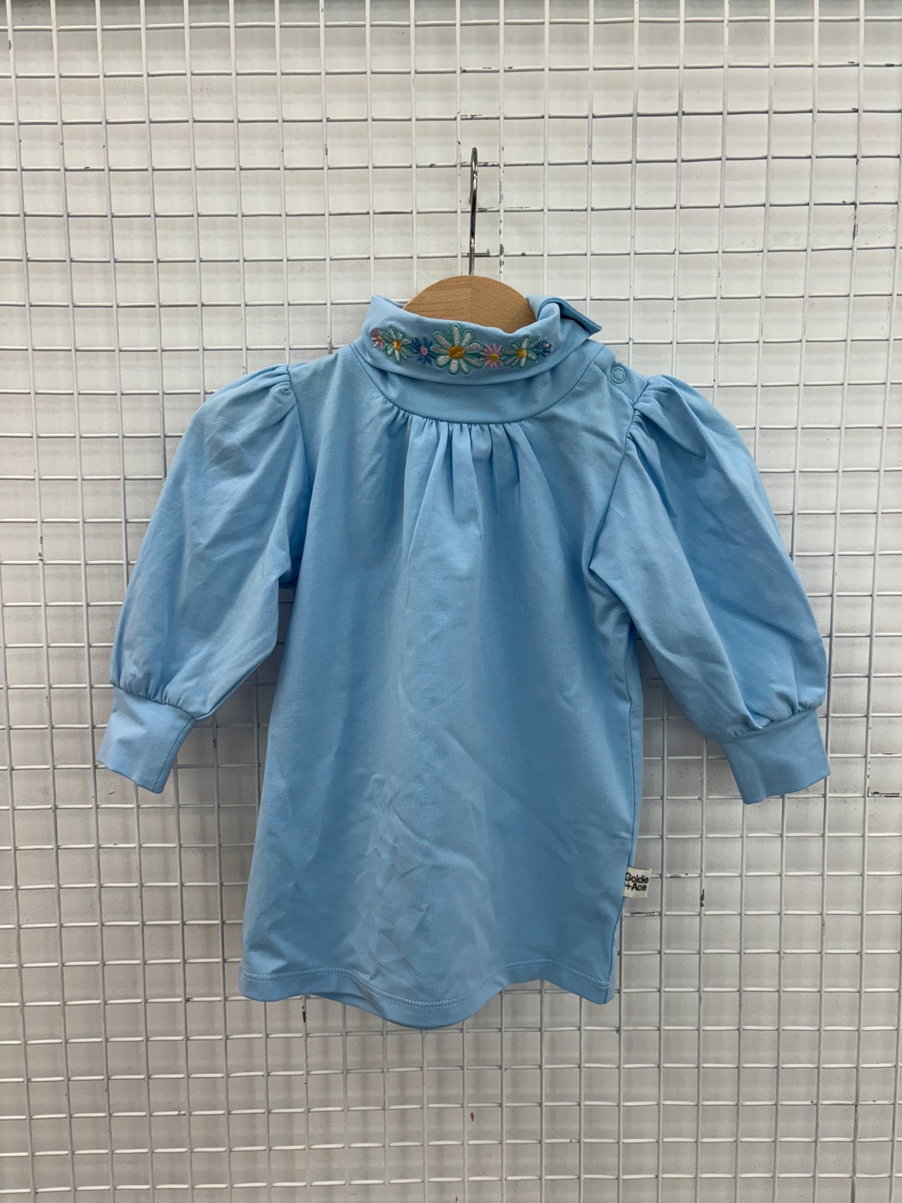SOFIA PUFF SLEEVE SKIVVY - SKY BLUE