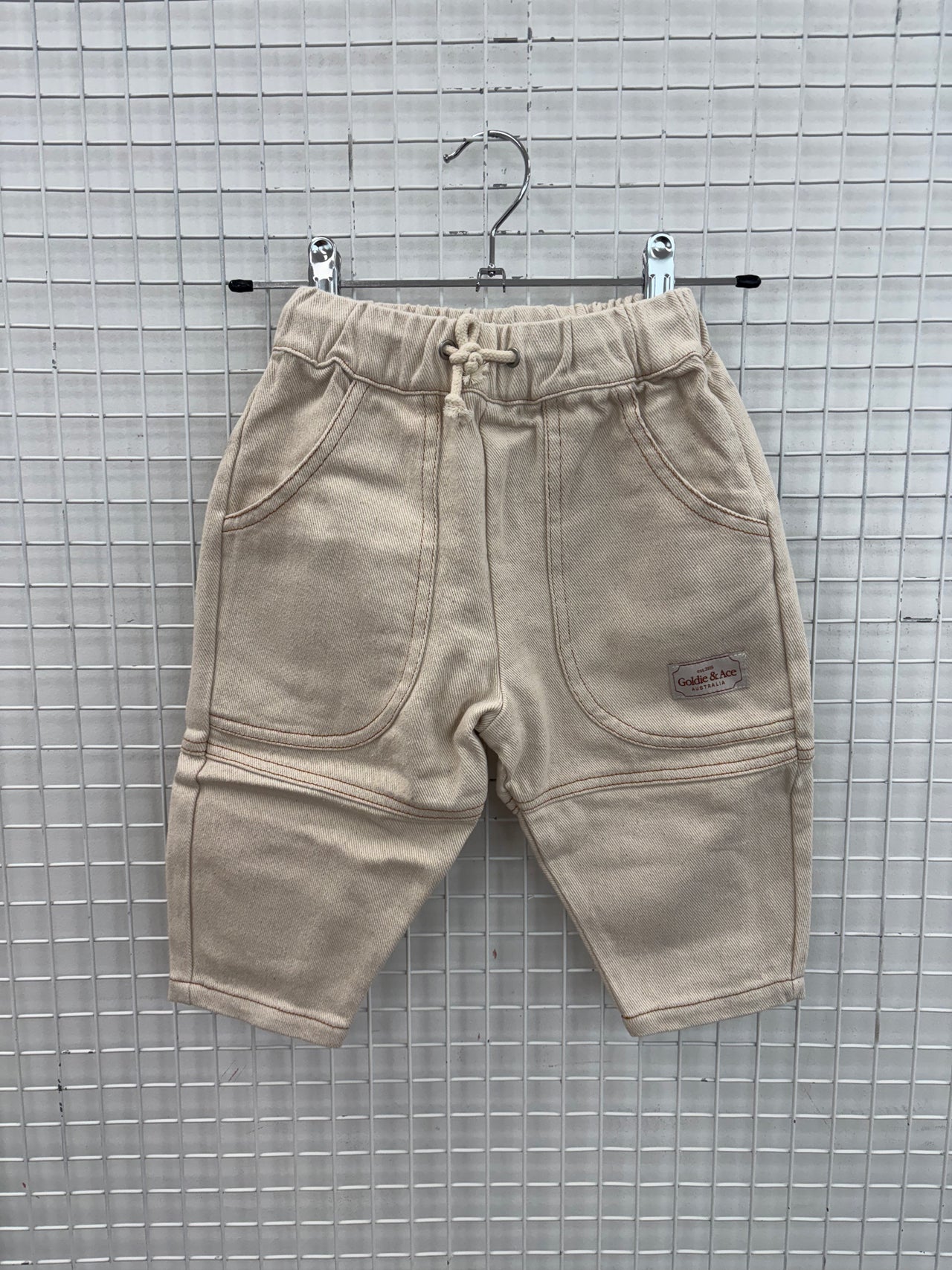 DREW DENIM POCKET PANT - OAT