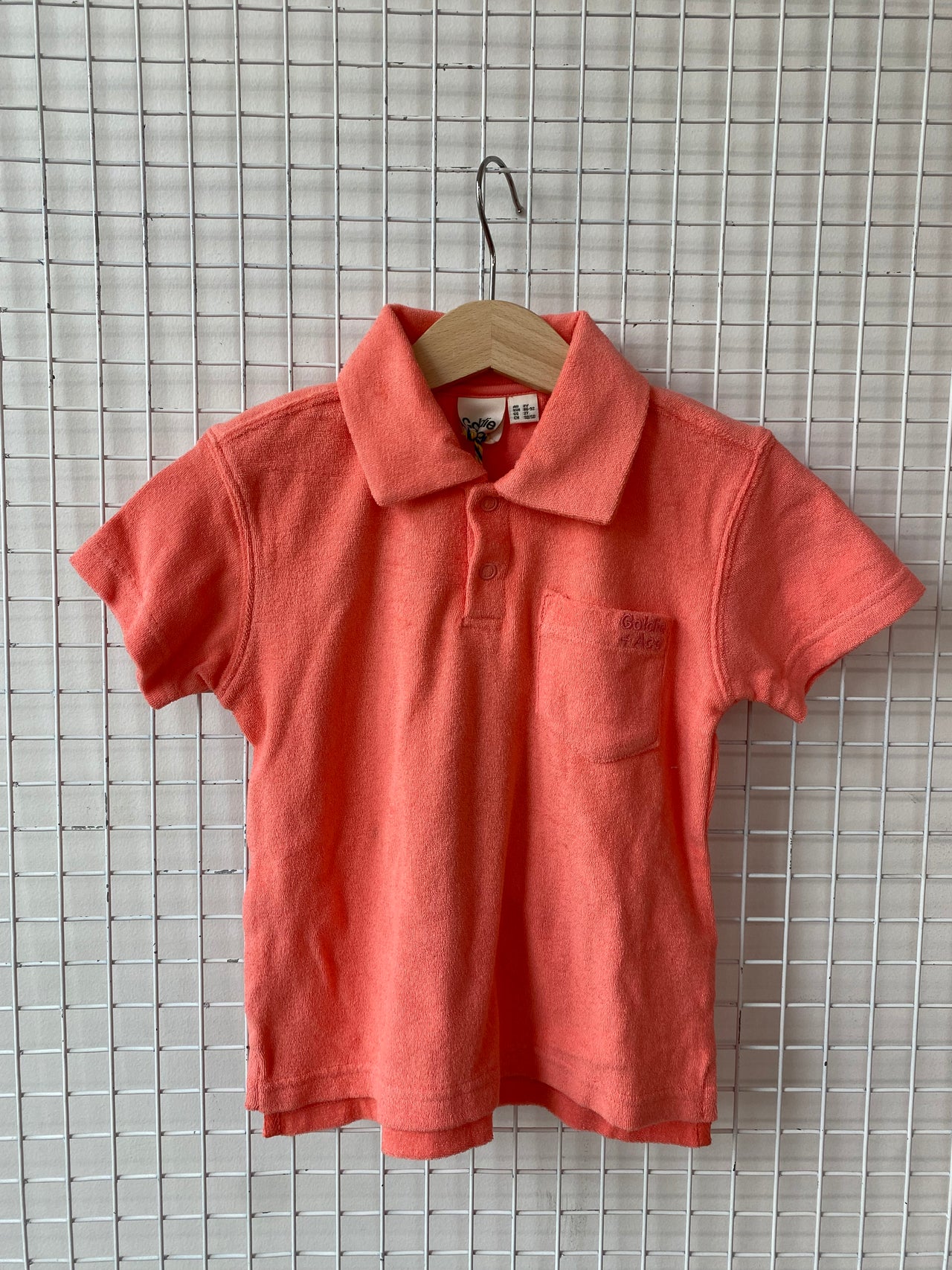 TERRY TOWELLING POLO SHIRT - FLAMINGO PINK