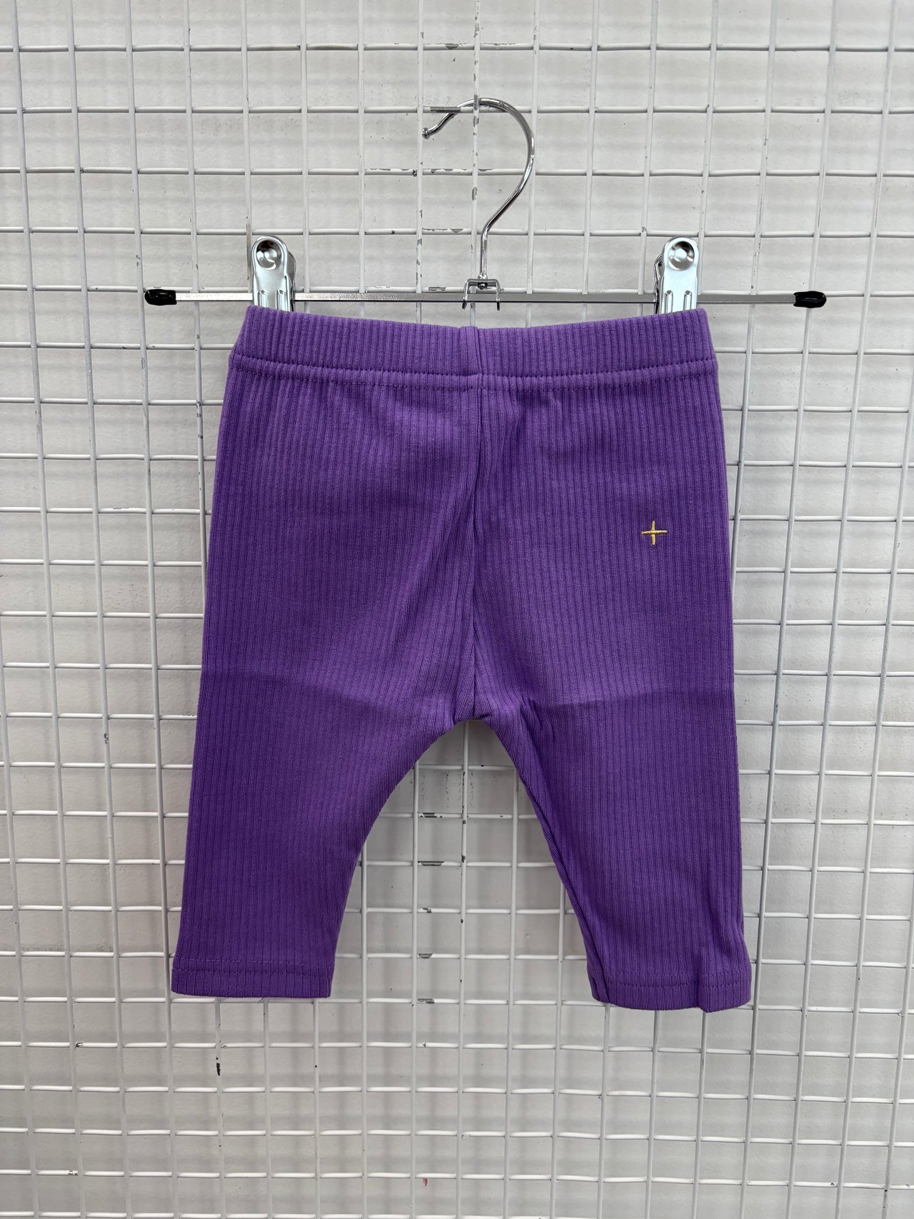 RIB LEGGINGS - GRAPE