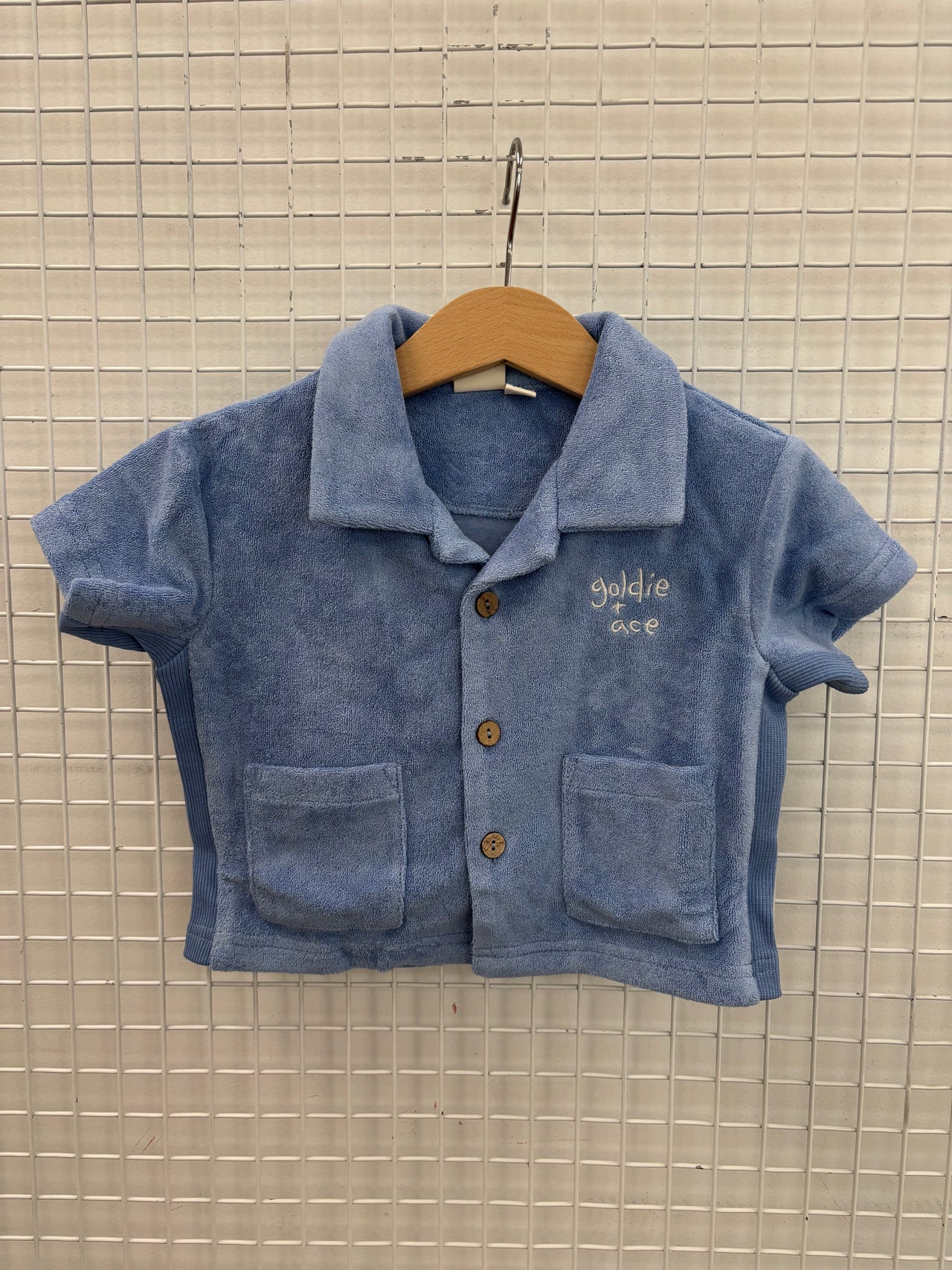 TERRY TOWELLING SHIRT BLUE - 3-6M