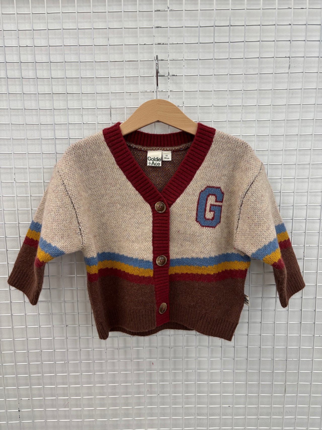 VARISTY KNIT CARDIGAN - 1Y