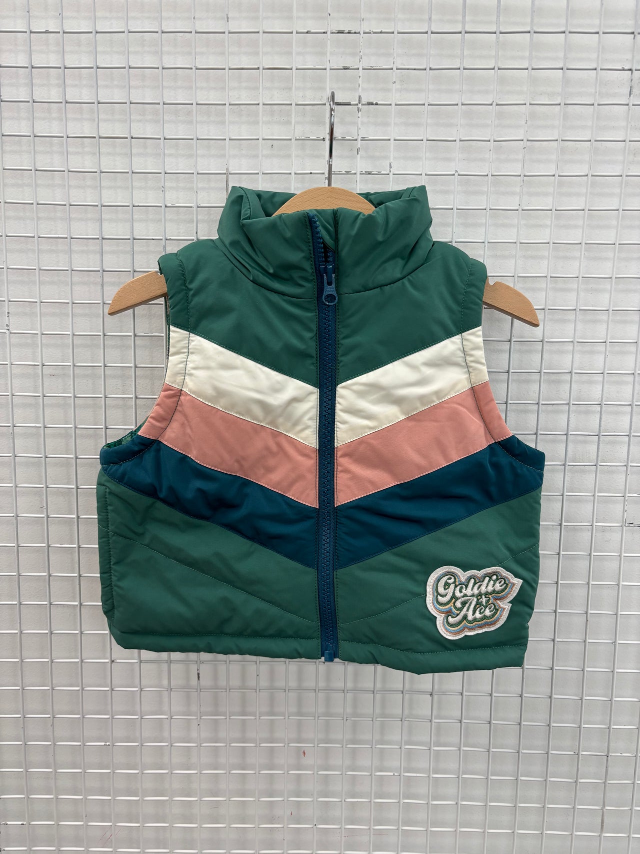 PANELLED VEST FOREST GREEN - 1Y