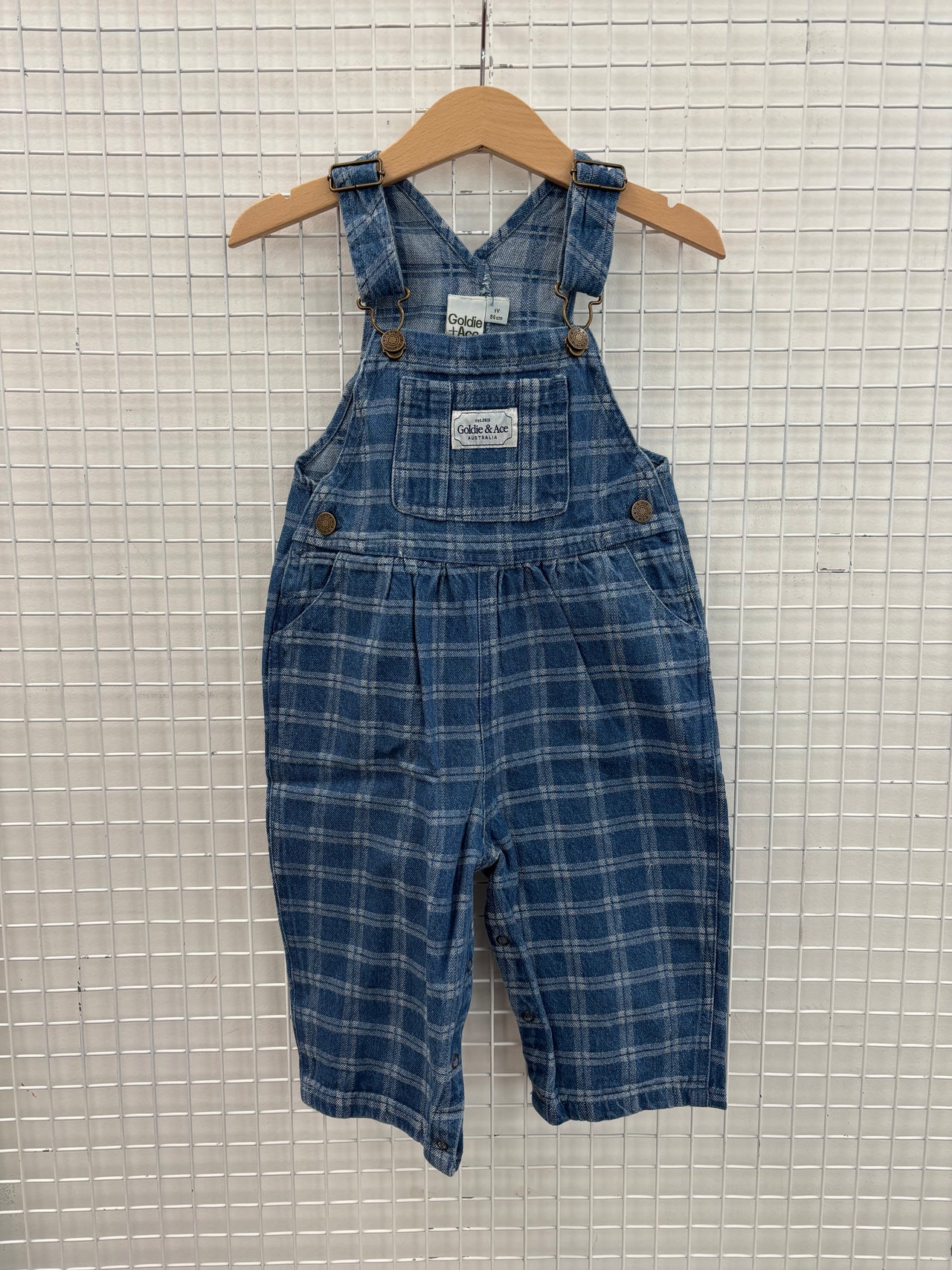 AUSTIN CHECK DENIM OVERALLS