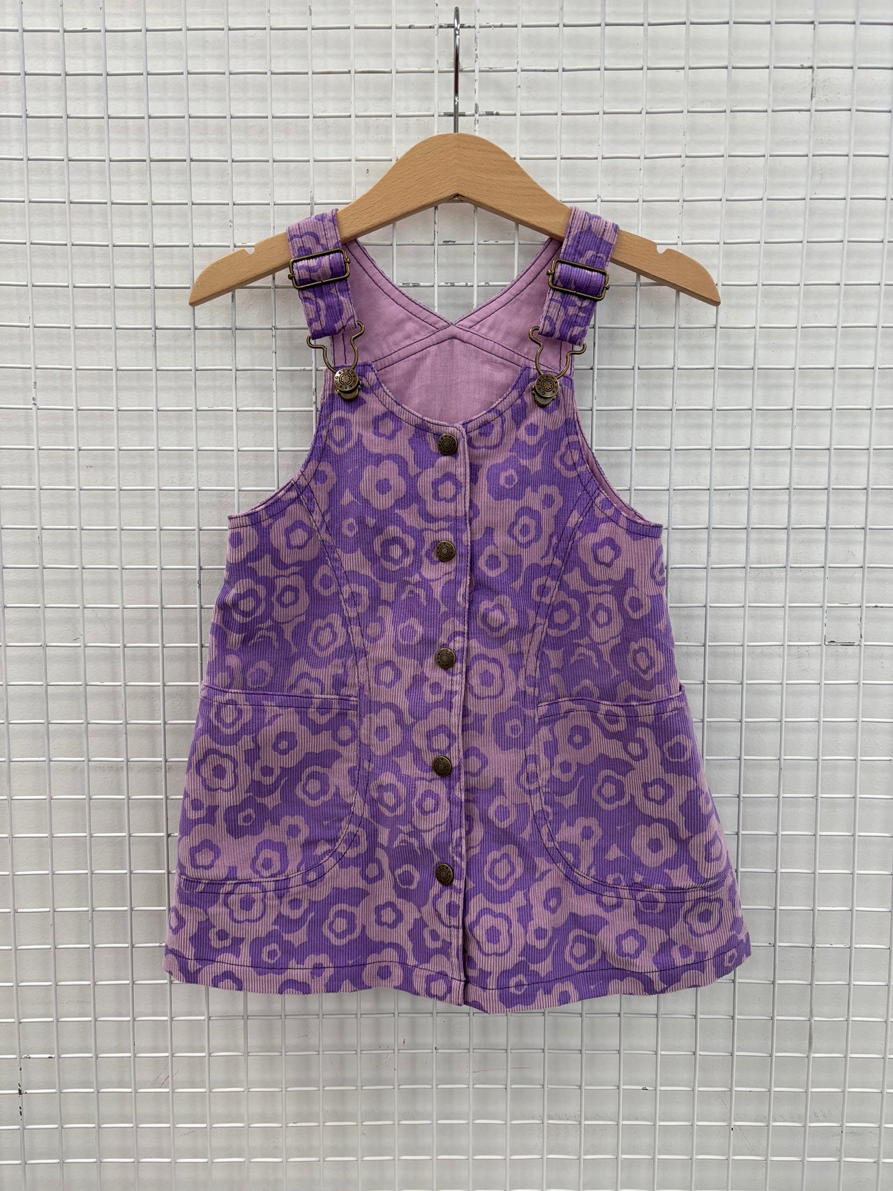 PINAFORE DRESS KALEIDOSCOPE PURPLE - 1Y