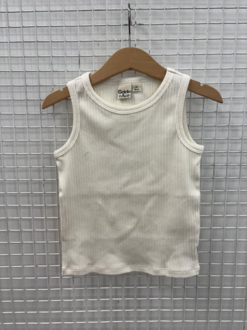RIB WHITE SINGLET - 2Y (MARK ON FRONT)
