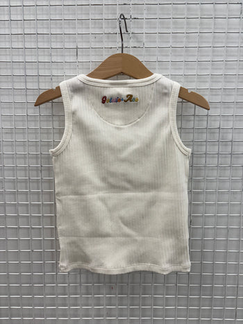 RIB WHITE SINGLET - 2Y (MARK ON FRONT)