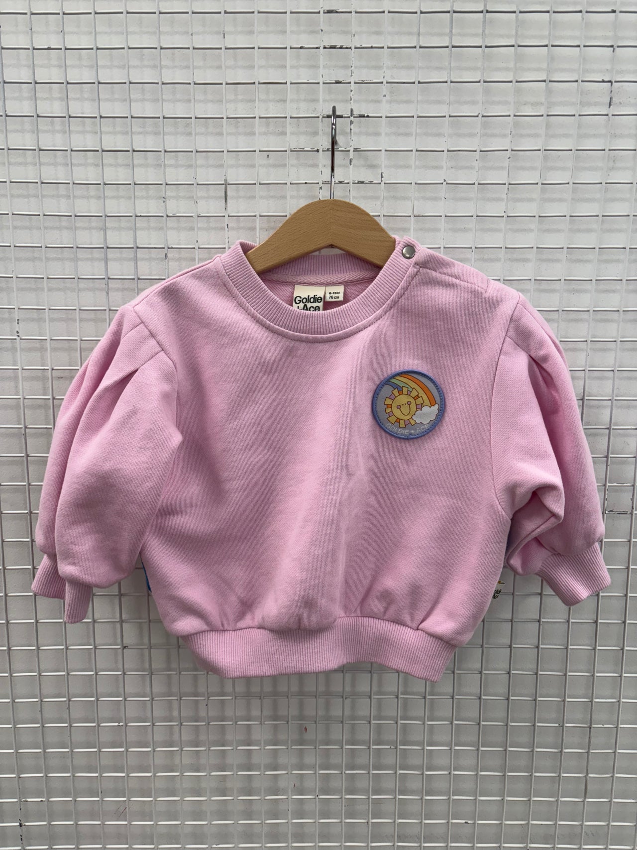 PINK RAINBOW SWEATER - 6-12M (MARK ON RAINBOW ON BACK)