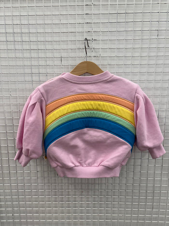 PINK RAINBOW SWEATER - 6-12M (MARK ON RAINBOW ON BACK)