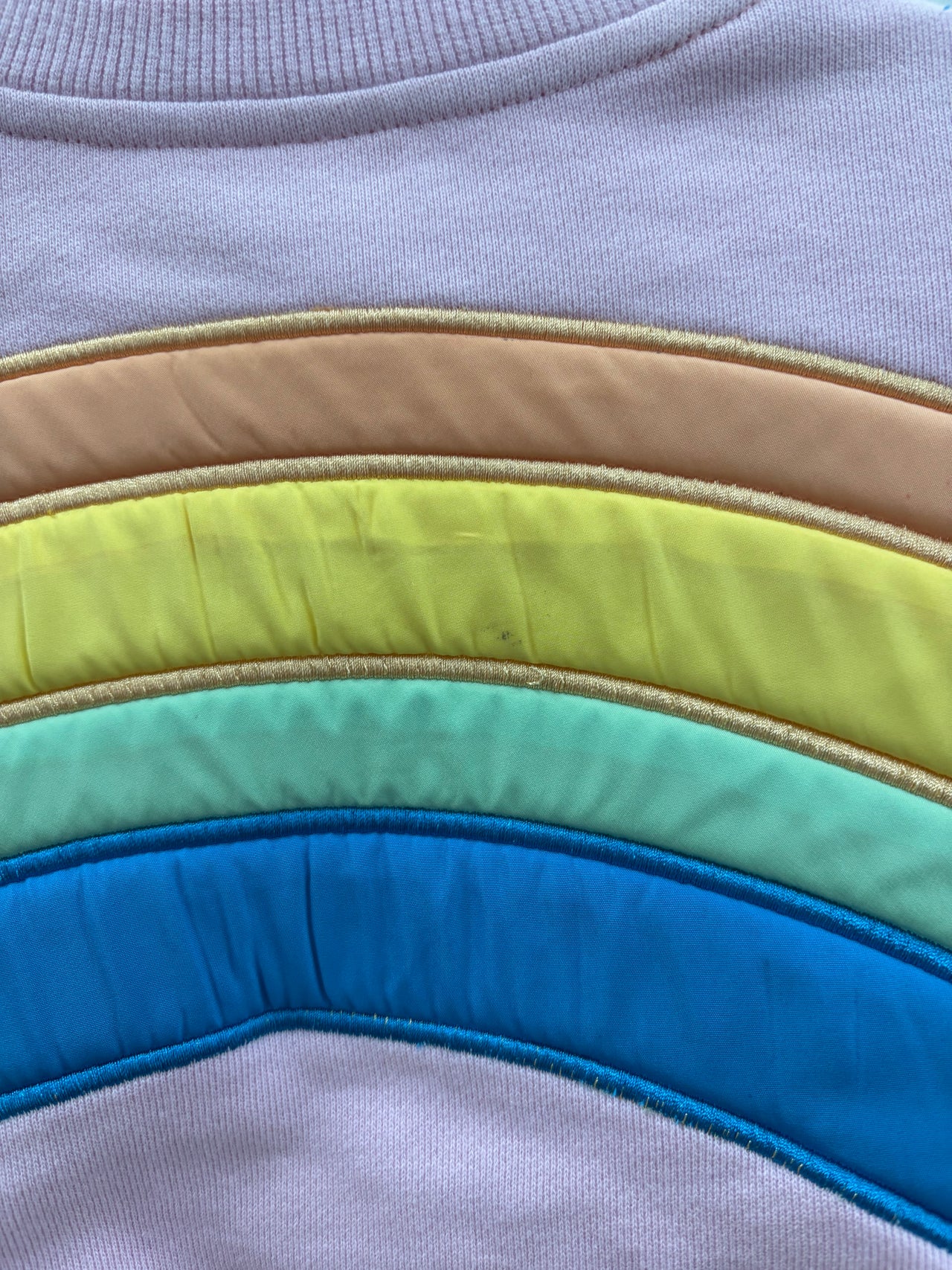 PINK RAINBOW SWEATER - 6-12M (MARK ON RAINBOW ON BACK)