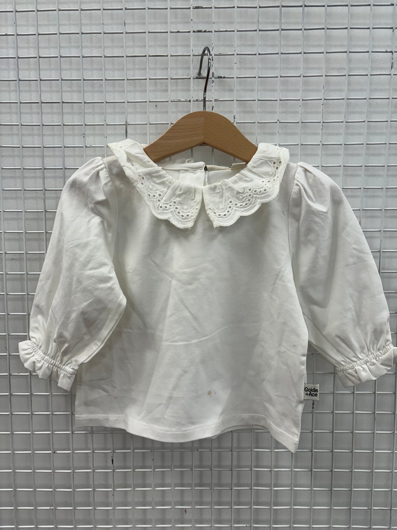 LAURA PUFF LONG SLEEVE TOP - 6-12M (STAIN ON FRONT)