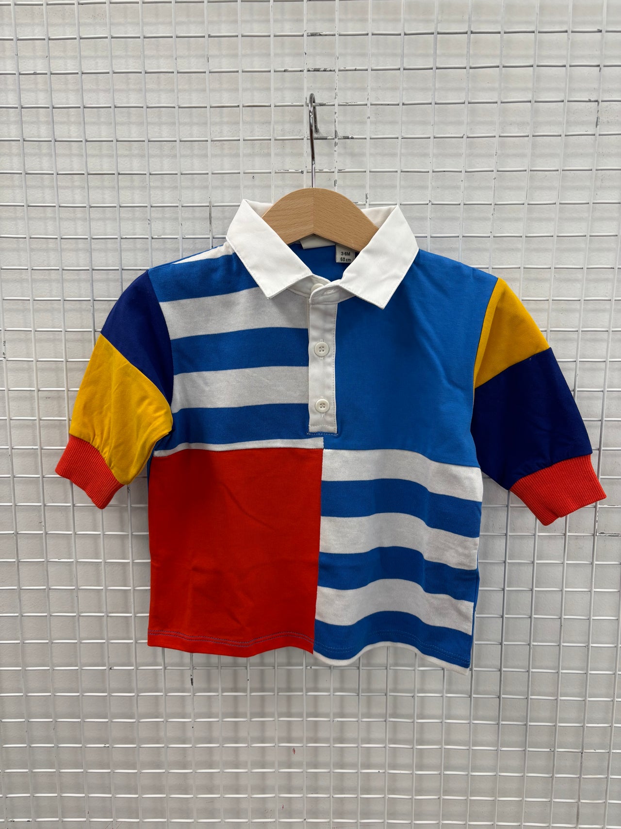 COLOUR BLOCK RUGBY POLO - 3-6M
