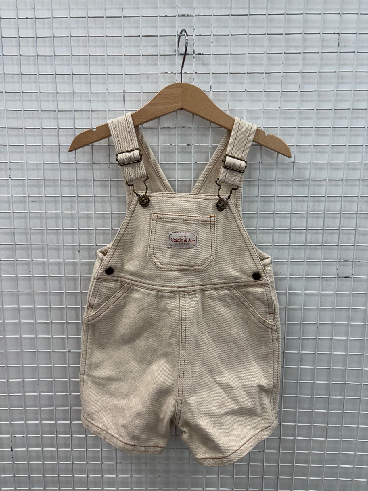 BURTON DENIM OVERALLS OAT - 1Y (RED TEXTA MARK)