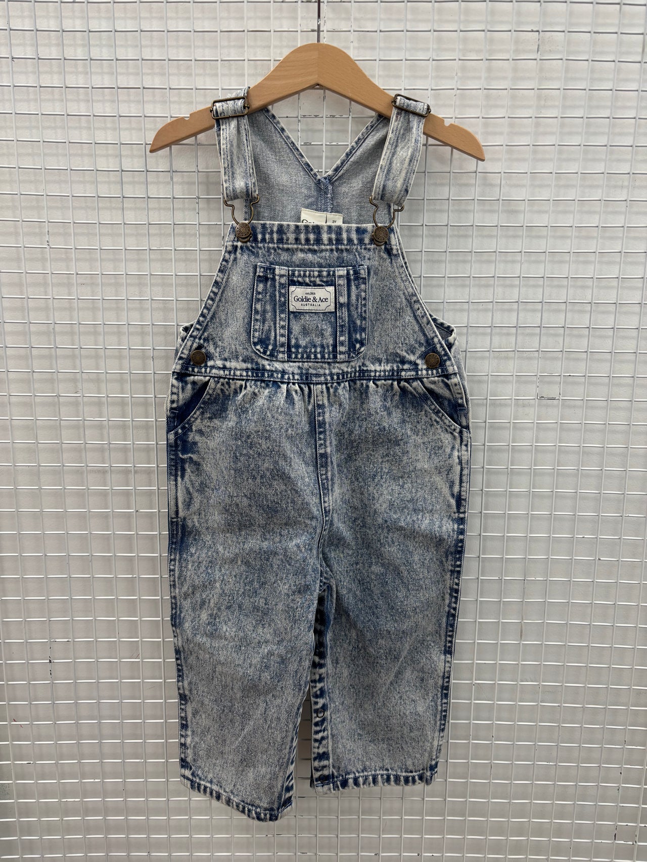 AUSTIN DENIM OVERALLS LIGHT DENIM - 2Y (MARK ON STRAP)
