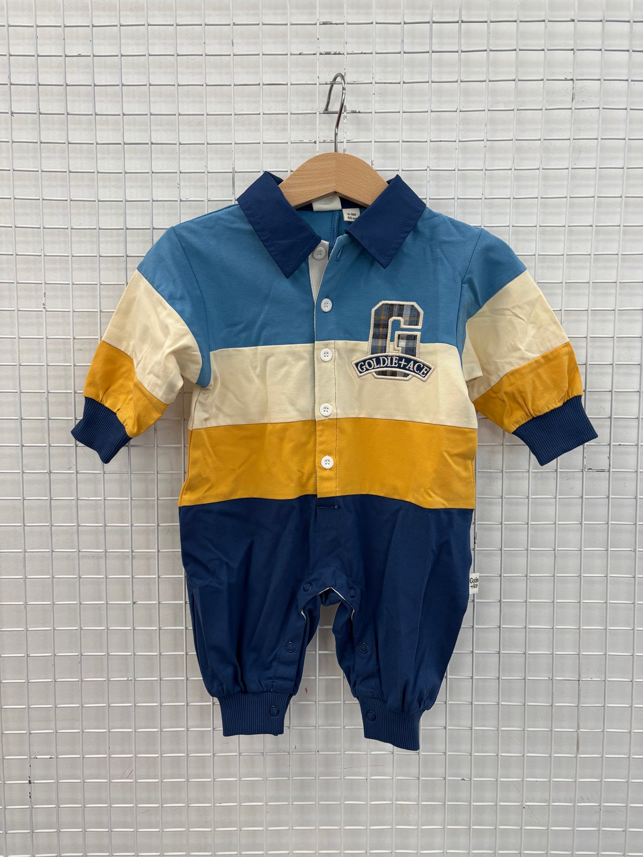 PANELLED RUGBY ROMPER - 0-3M