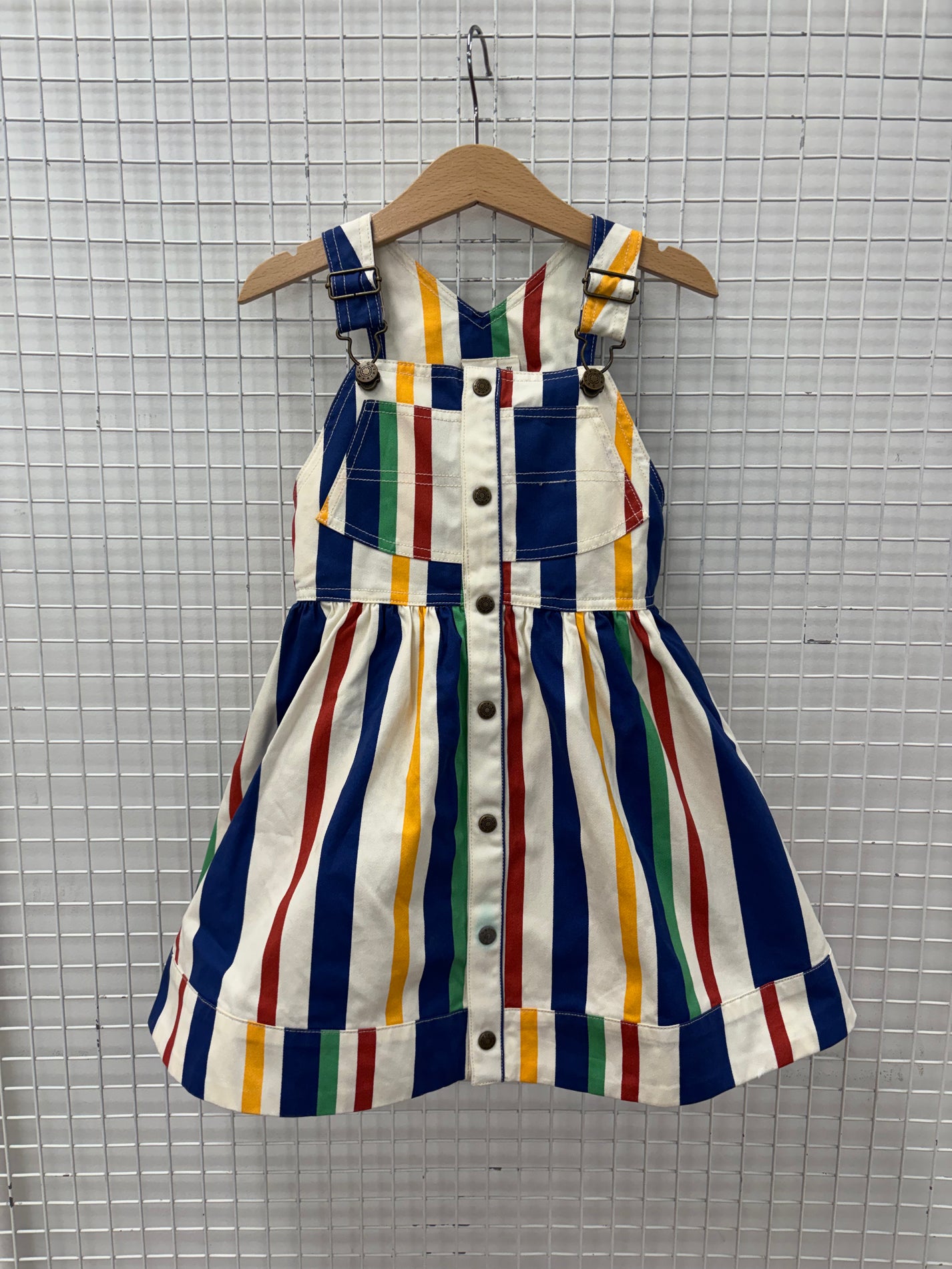 BOLD STRIPE DRESS 3Y (BLUE CORROSION ON BUTTON)