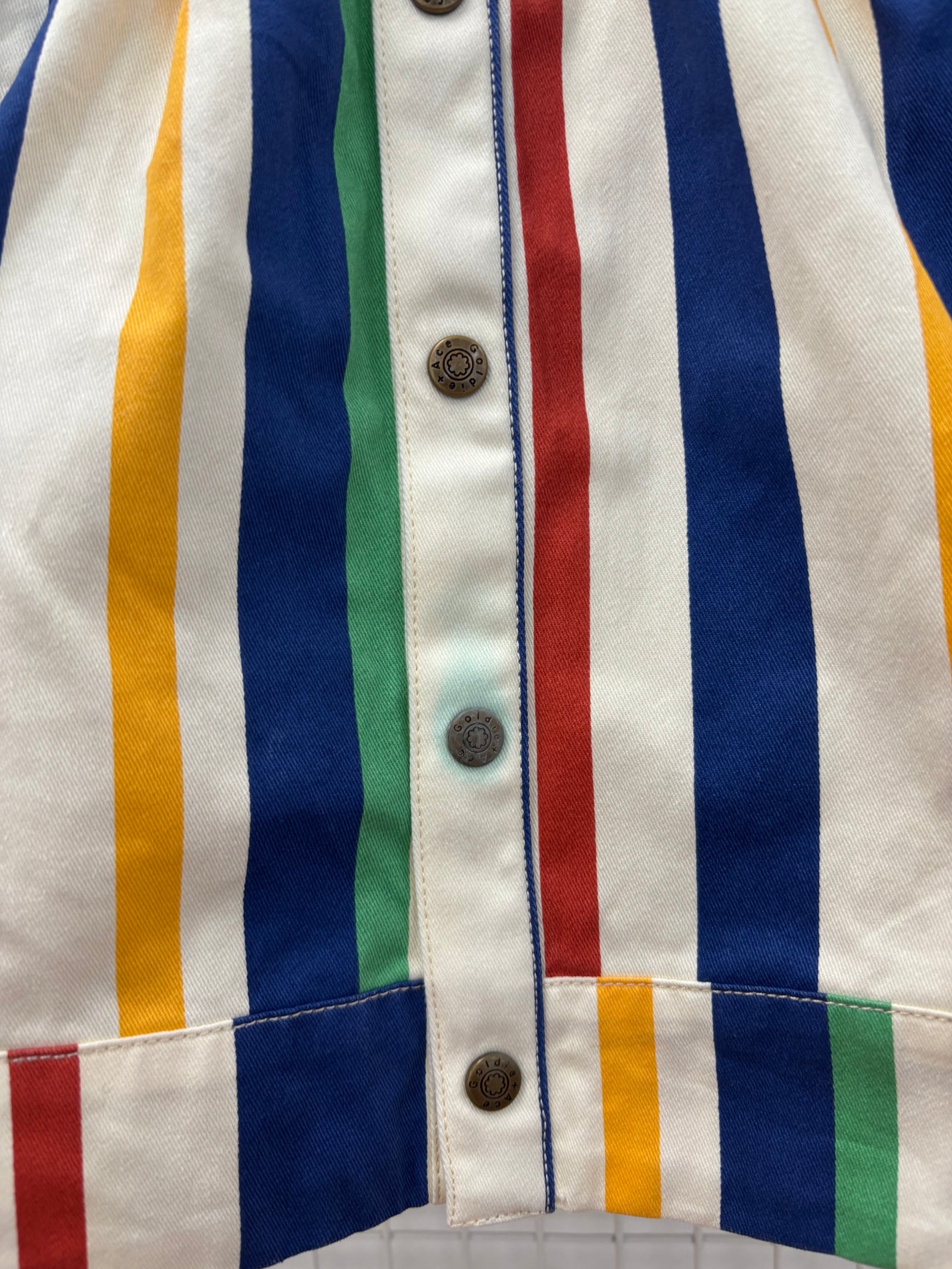 BOLD STRIPE DRESS 3Y (BLUE CORROSION ON BUTTON)