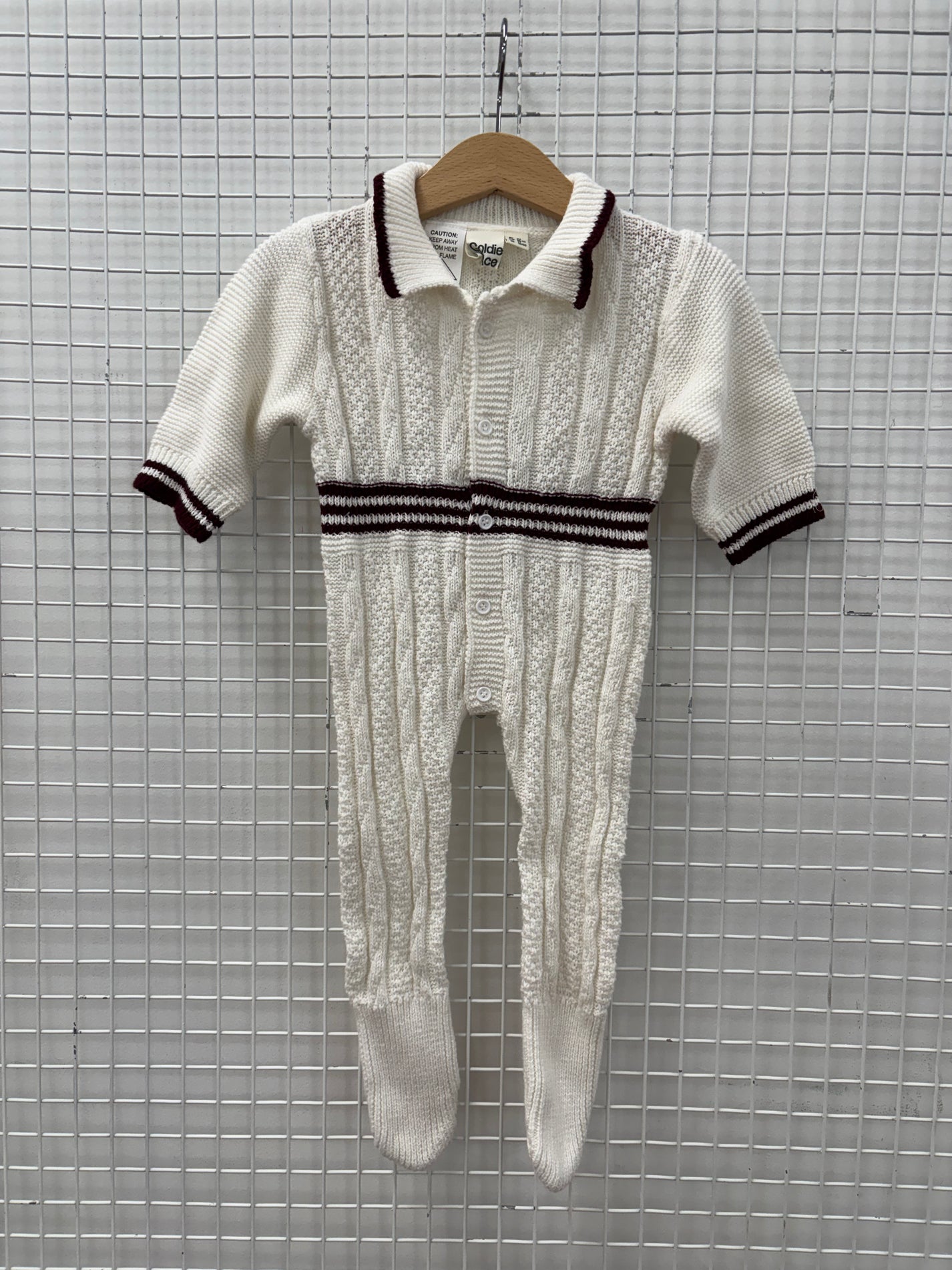 KNIT ROMPER IVORY - 2Y