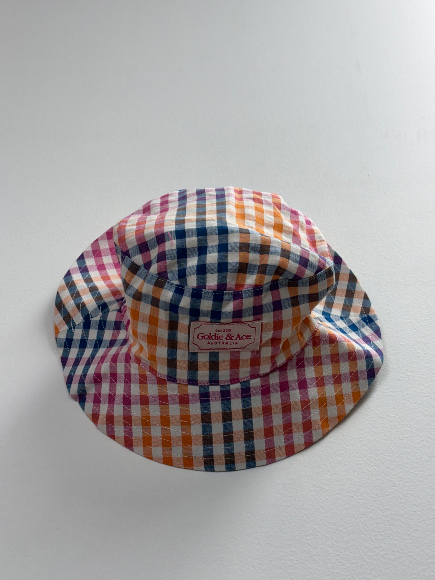 RAINBOW GINGHAM BUCKET HAT - 6-18M