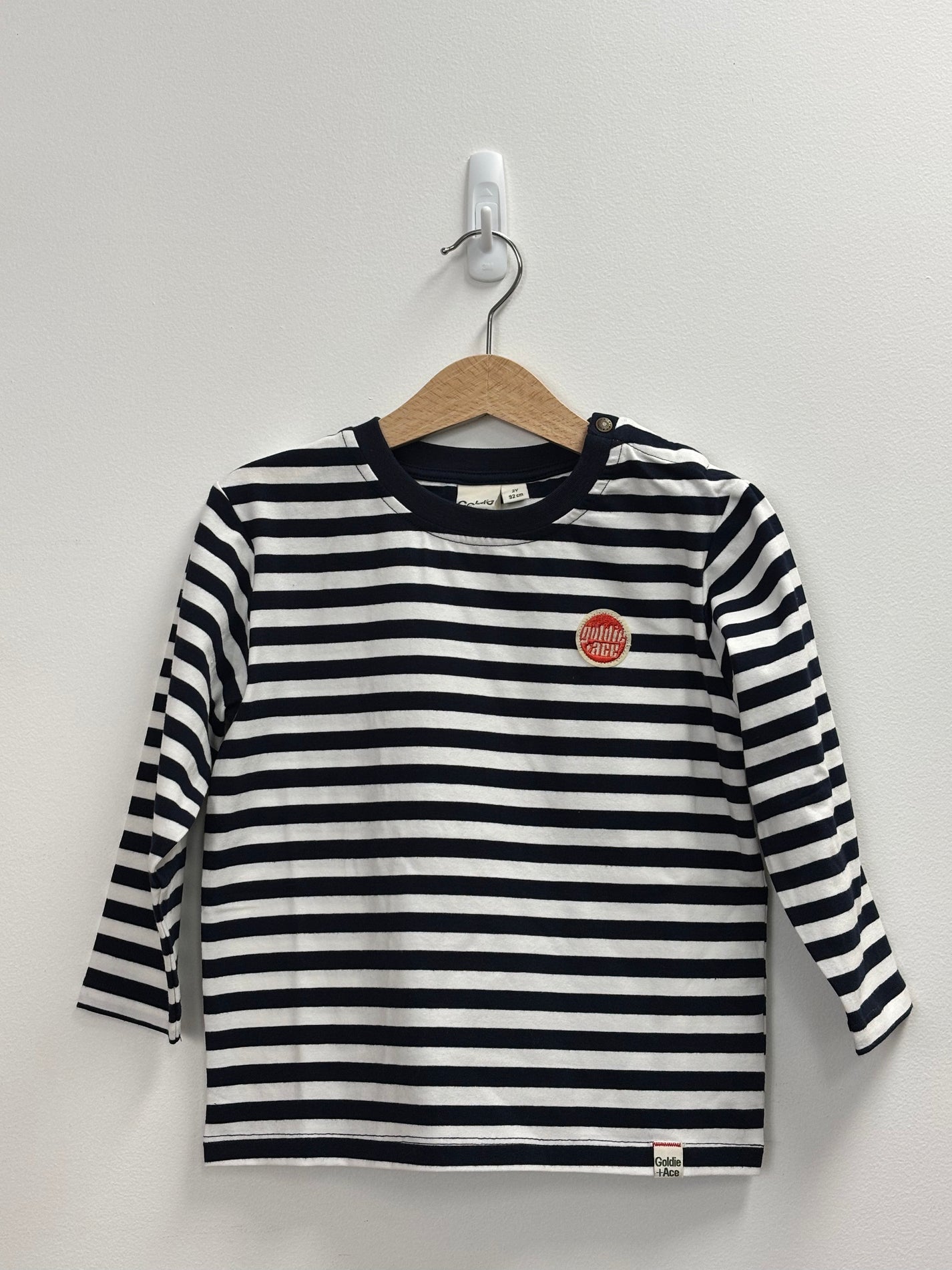 ESSENTIAL STRIPE L/S TOP NAVY