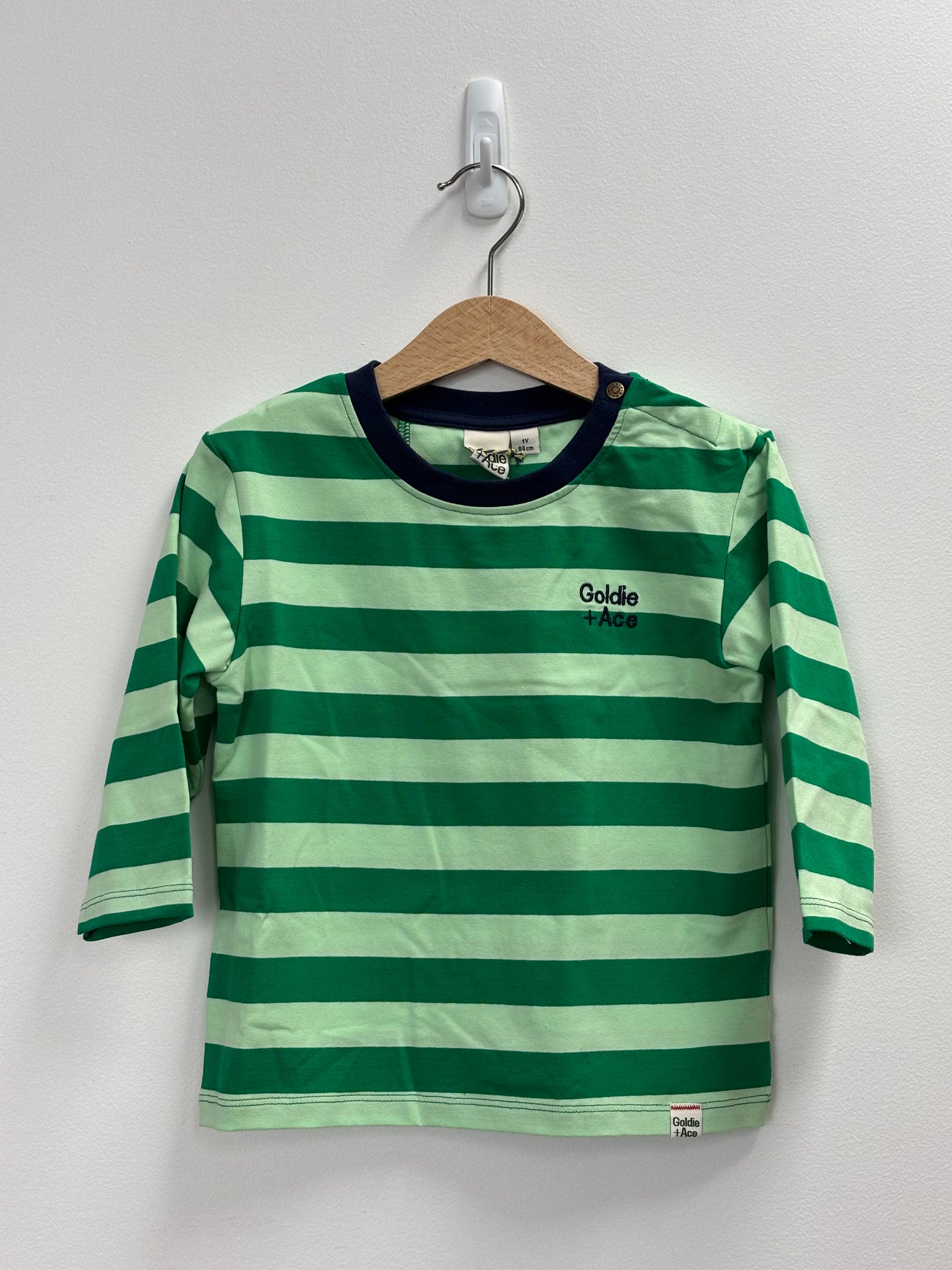 ESSENTIAL STRIPE L/S TOP GREEN