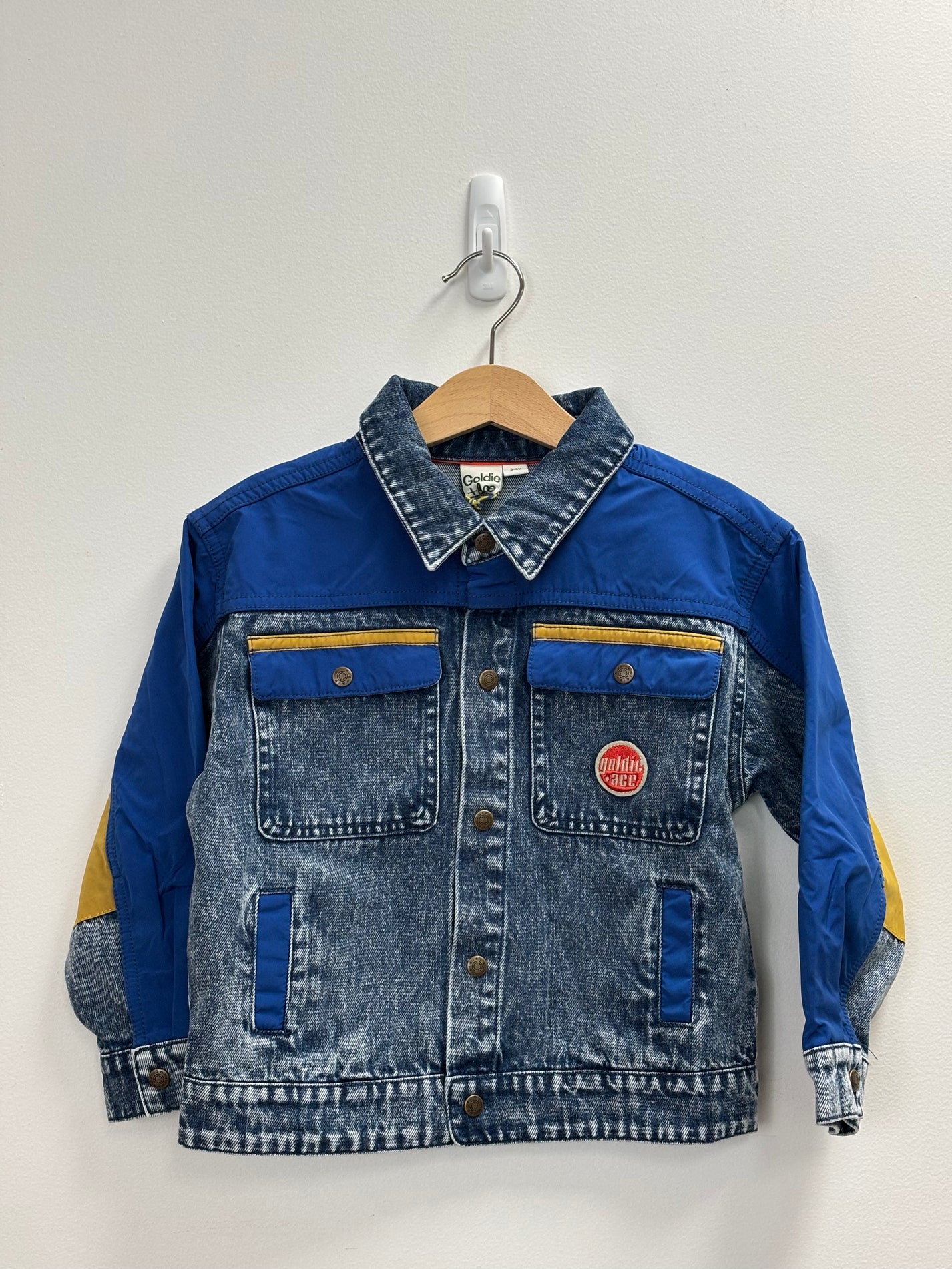 COLOUR BLOCK VINTAGE DENIM JACKET
