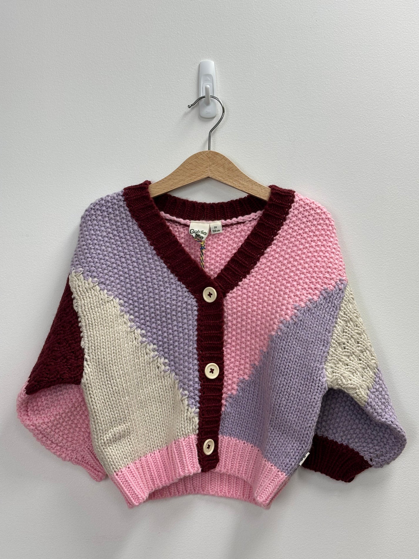COLOUR BLOCK KNIT CARDIGAN