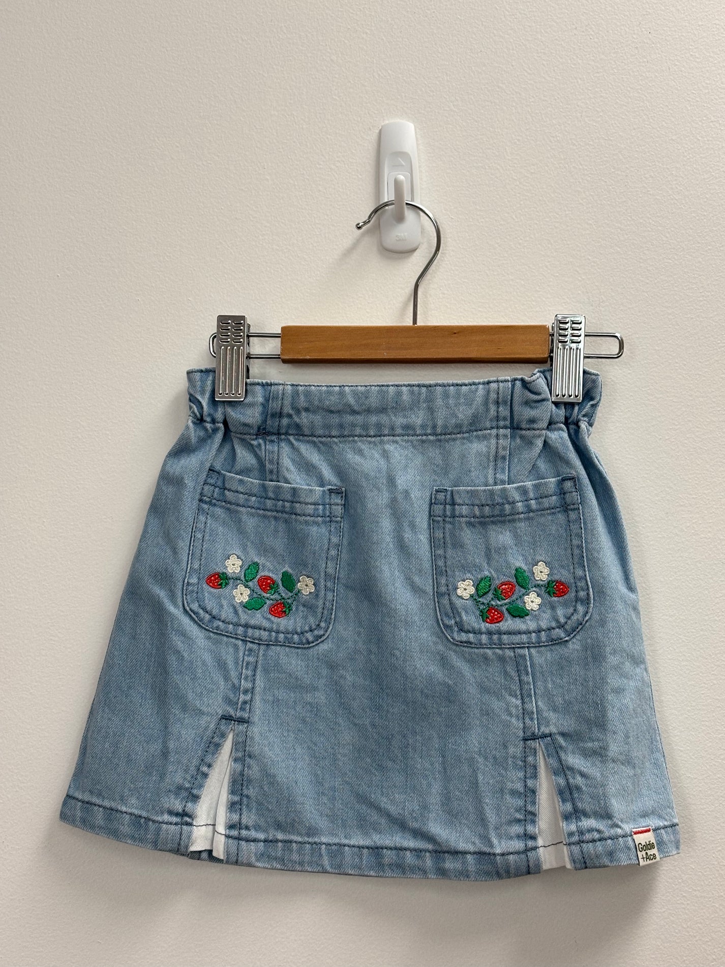 WILD STRAWBERRY CHAMBRAY SKIRT