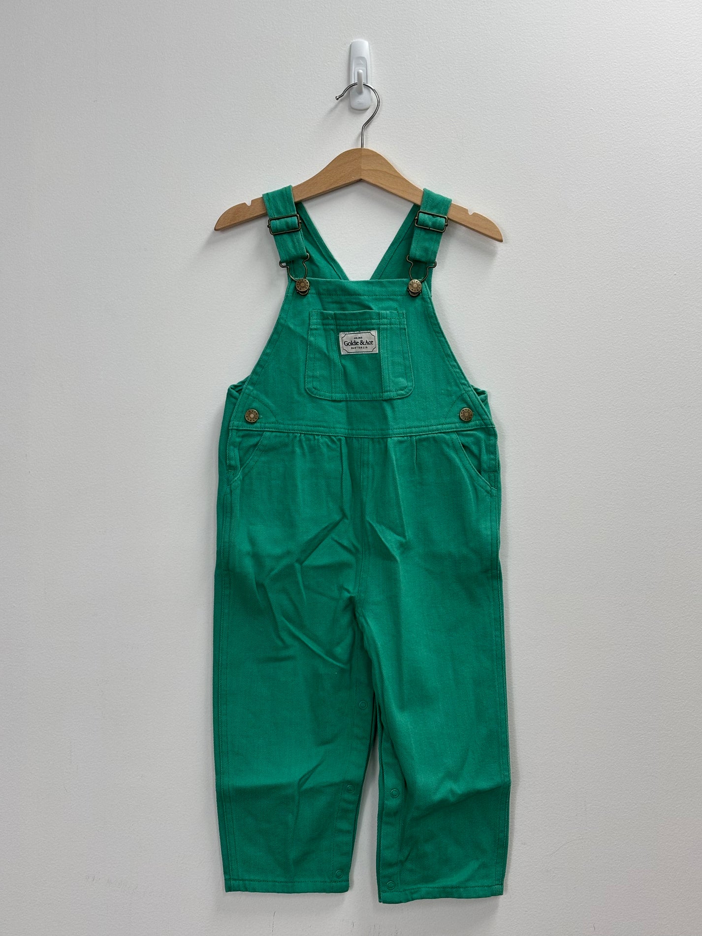 AUSTIN GREEN DENIM OVERALLS