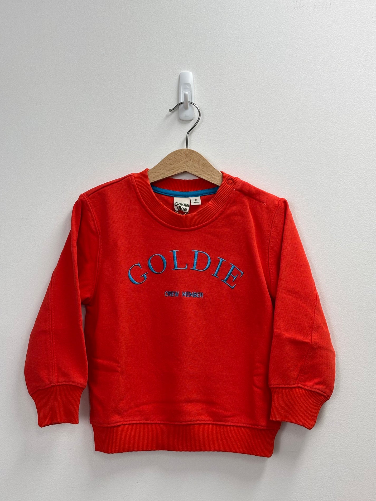GOLDIE CREW EMBROIDERED SWEATER WARM RED