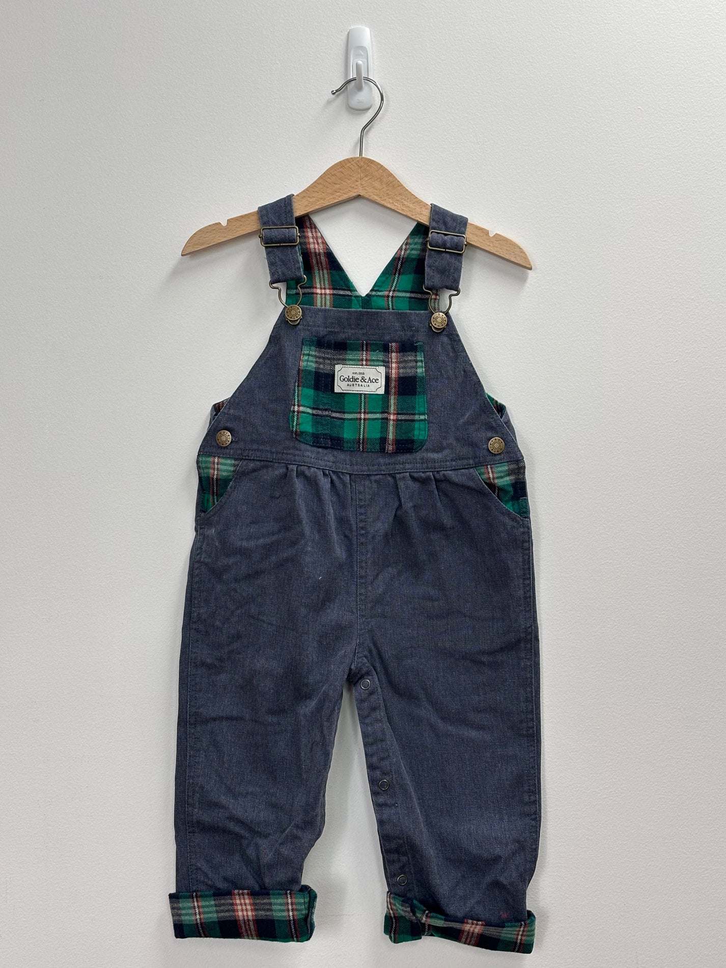 AUSTIN GREEN CHECK OVERALLS
