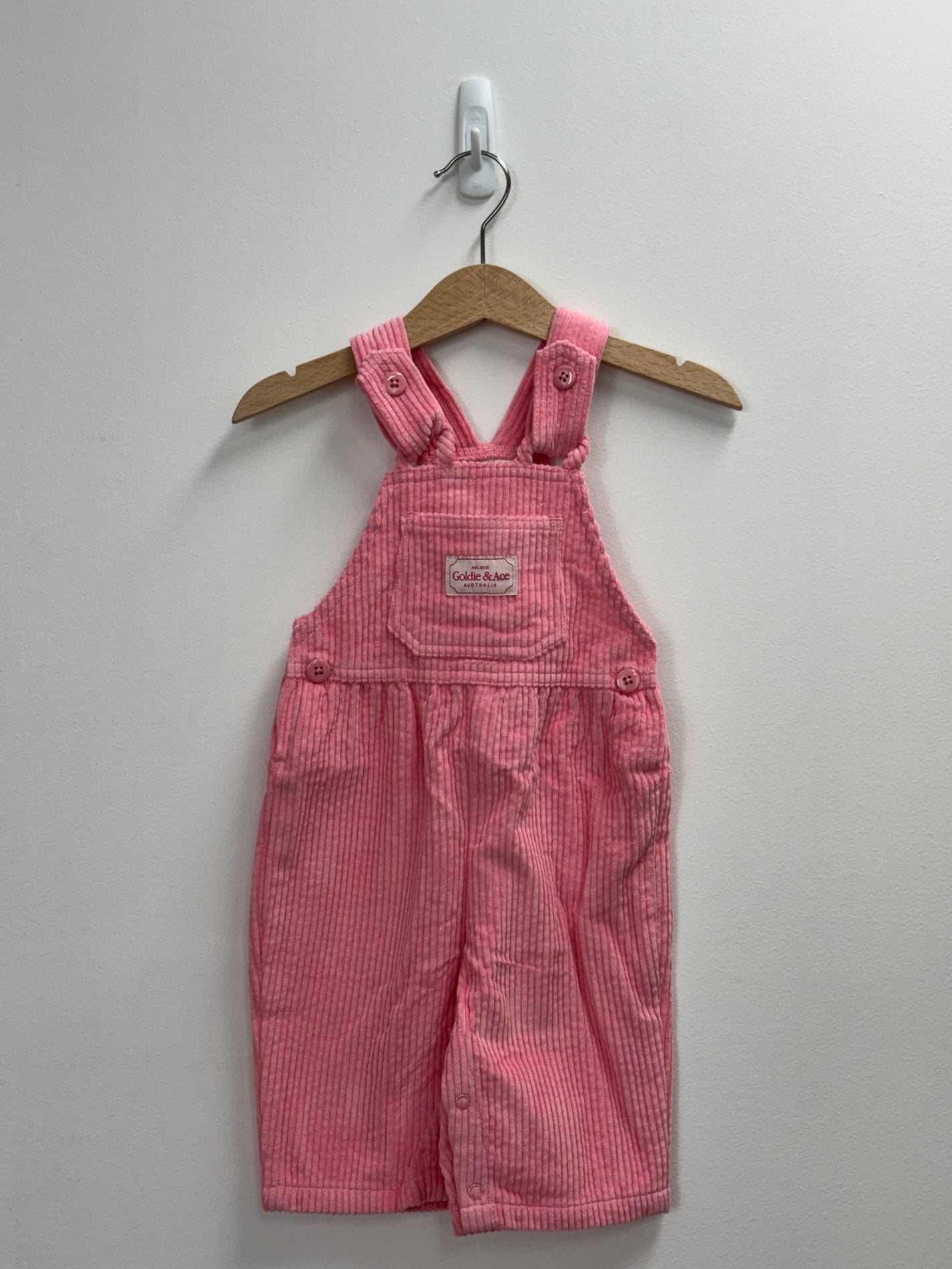 SAMMY CORDUROY OVERALL PINK - 3-6M