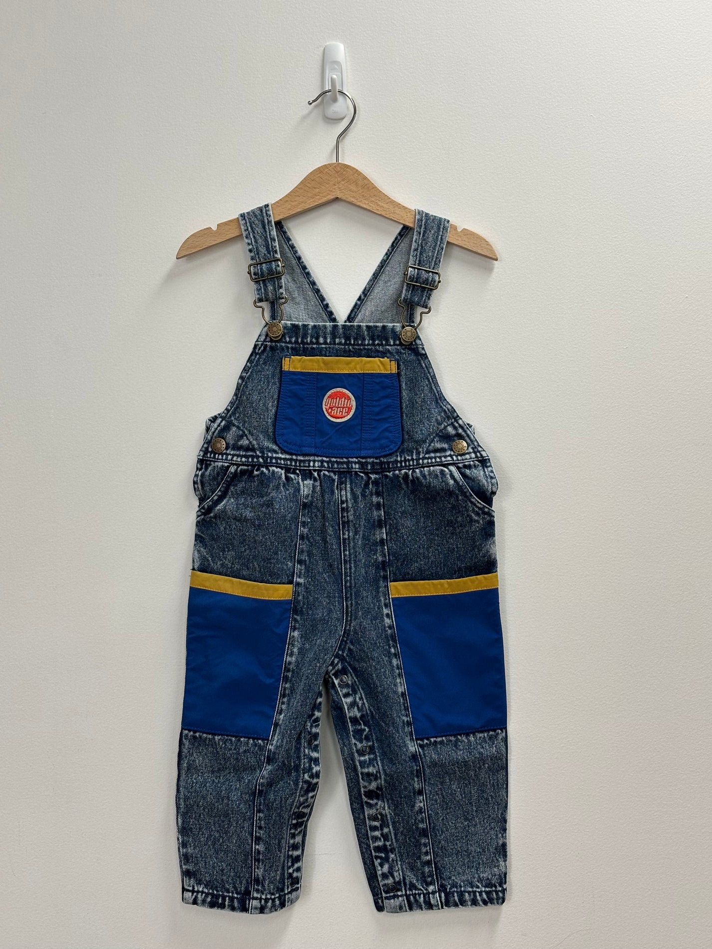 AUSTIN COLOUR BLOCK DENIM OVERALLS