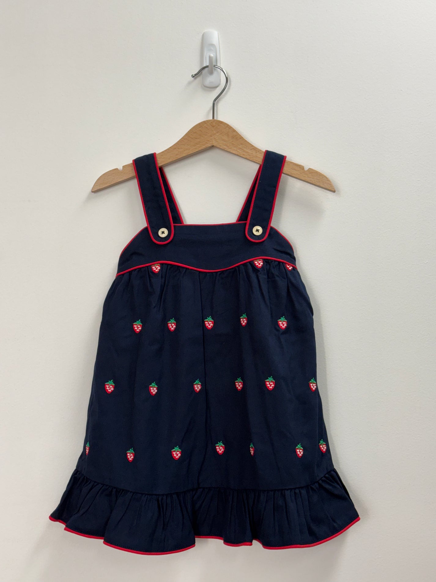 MINI STRAWBERRY EMBROIDERED DRESS