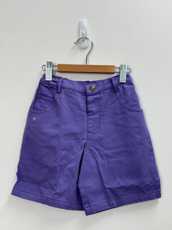 WIDE LEG APPLE DENIM SHORTS