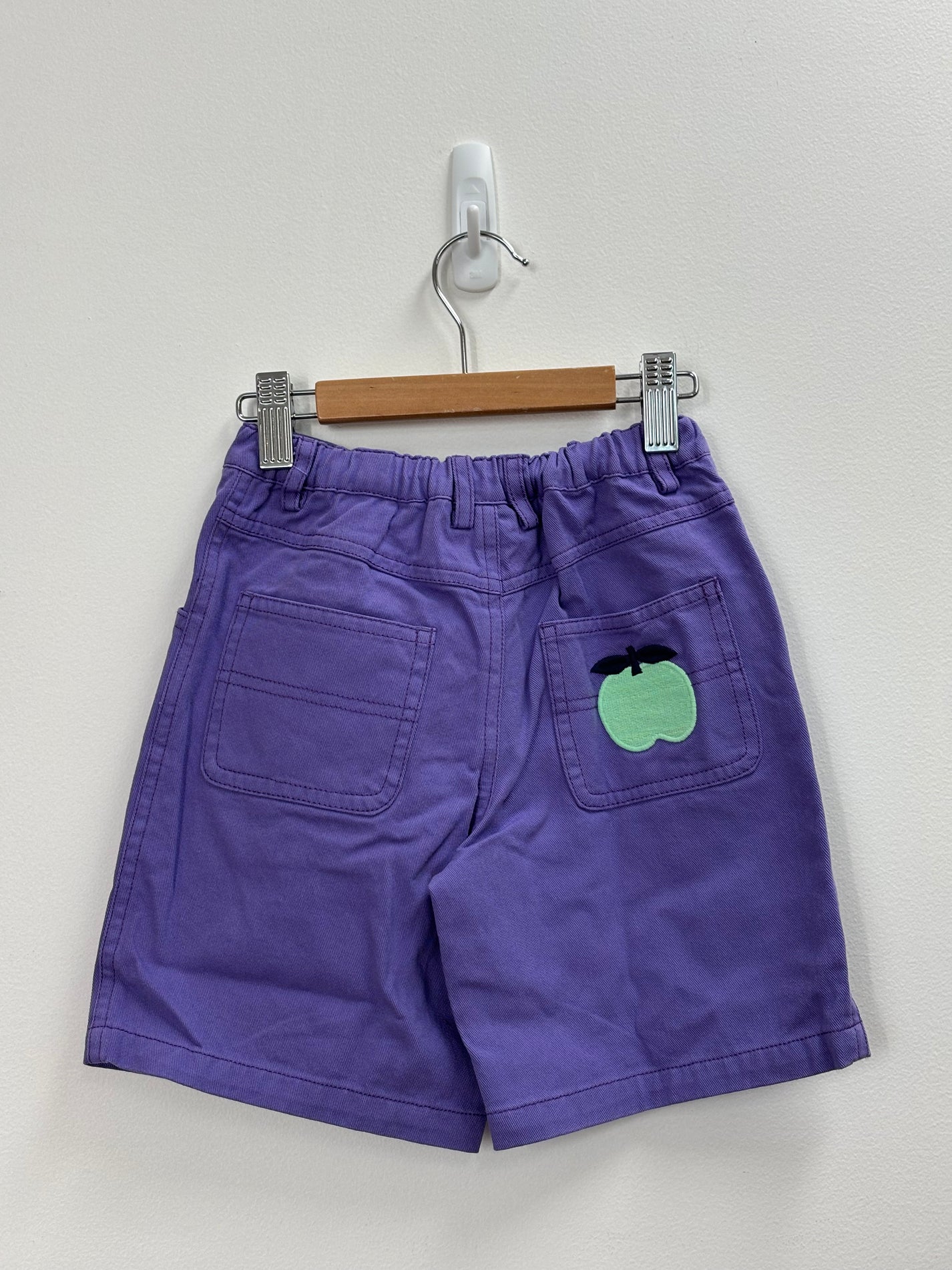WIDE LEG APPLE DENIM SHORTS