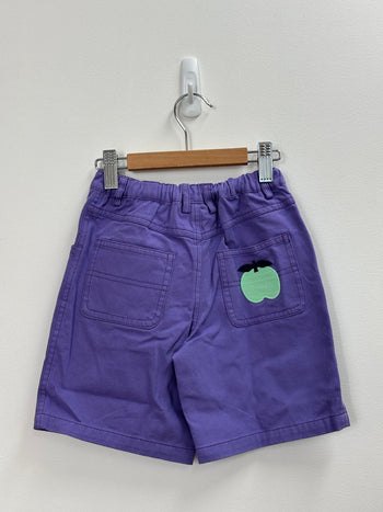 WIDE LEG APPLE DENIM SHORTS