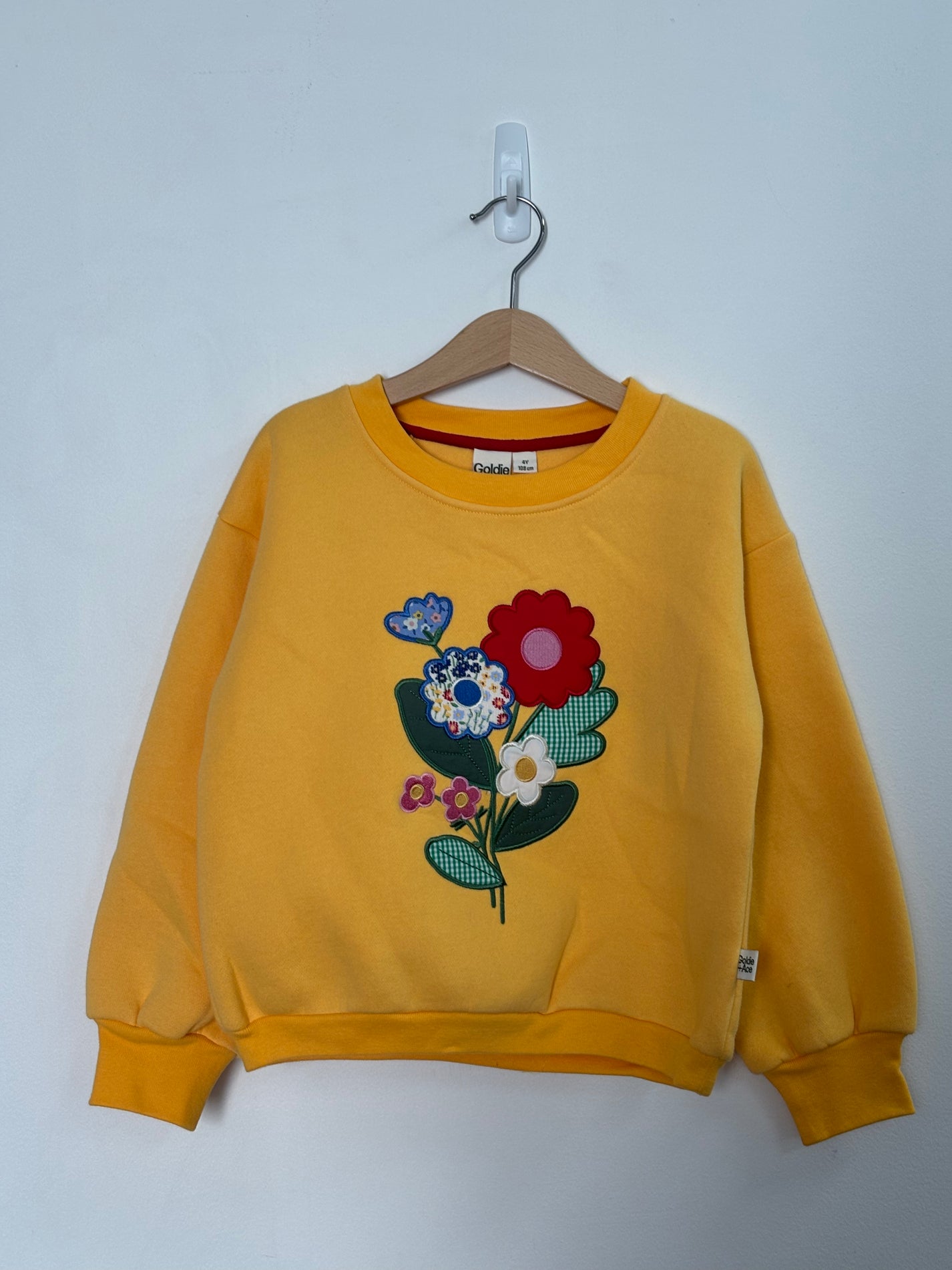 FLOWER GARDEN SWEATER YELLOW - 4Y