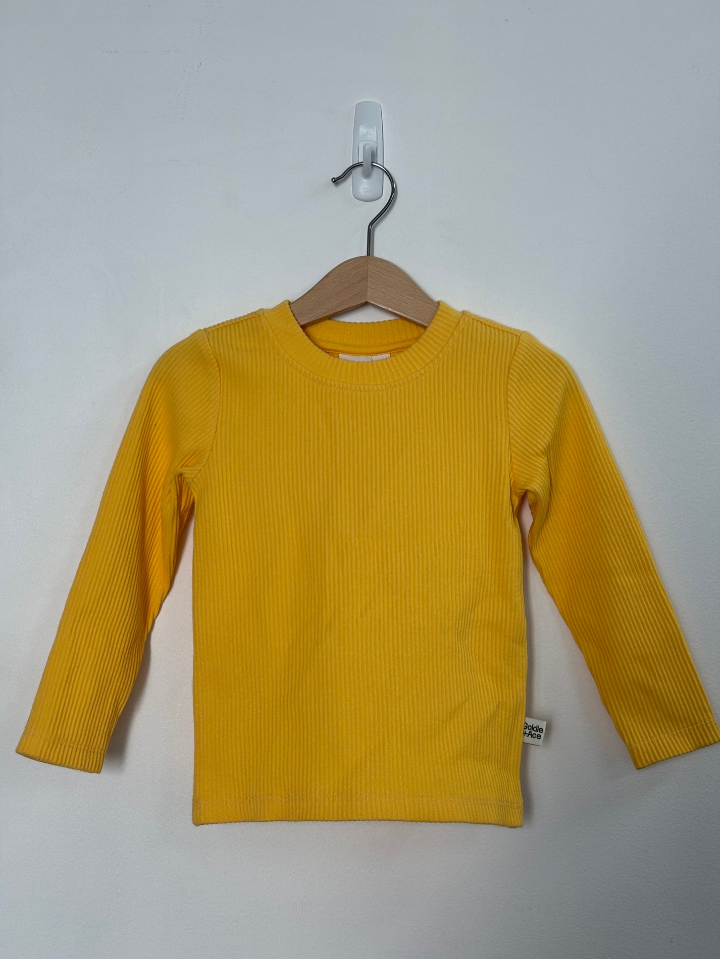 RIB LONG SLEEVE TOP YELLOW - 3Y