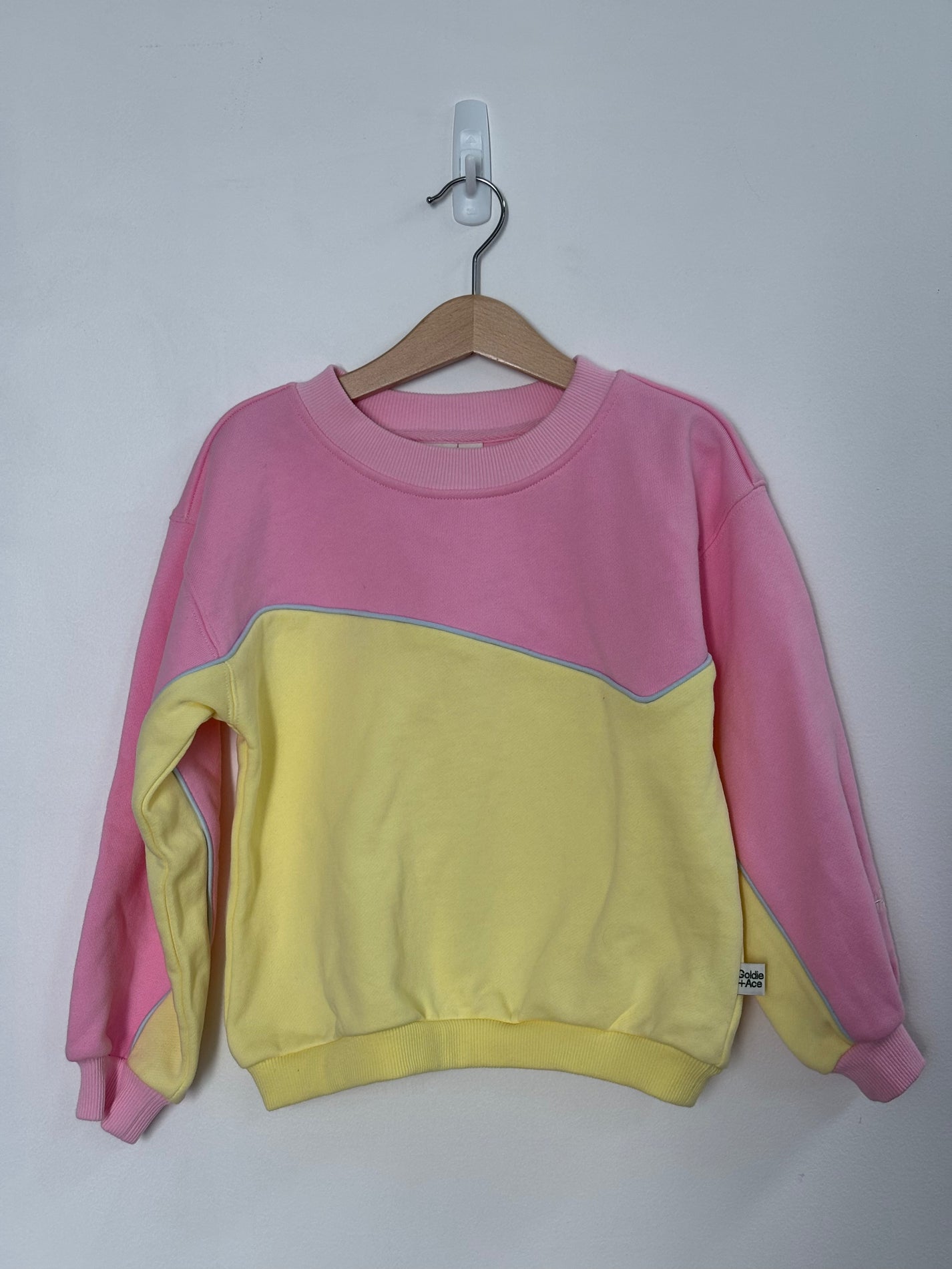 ZIG ZAG SWEATER PINK/PALE YELLOW - 4Y