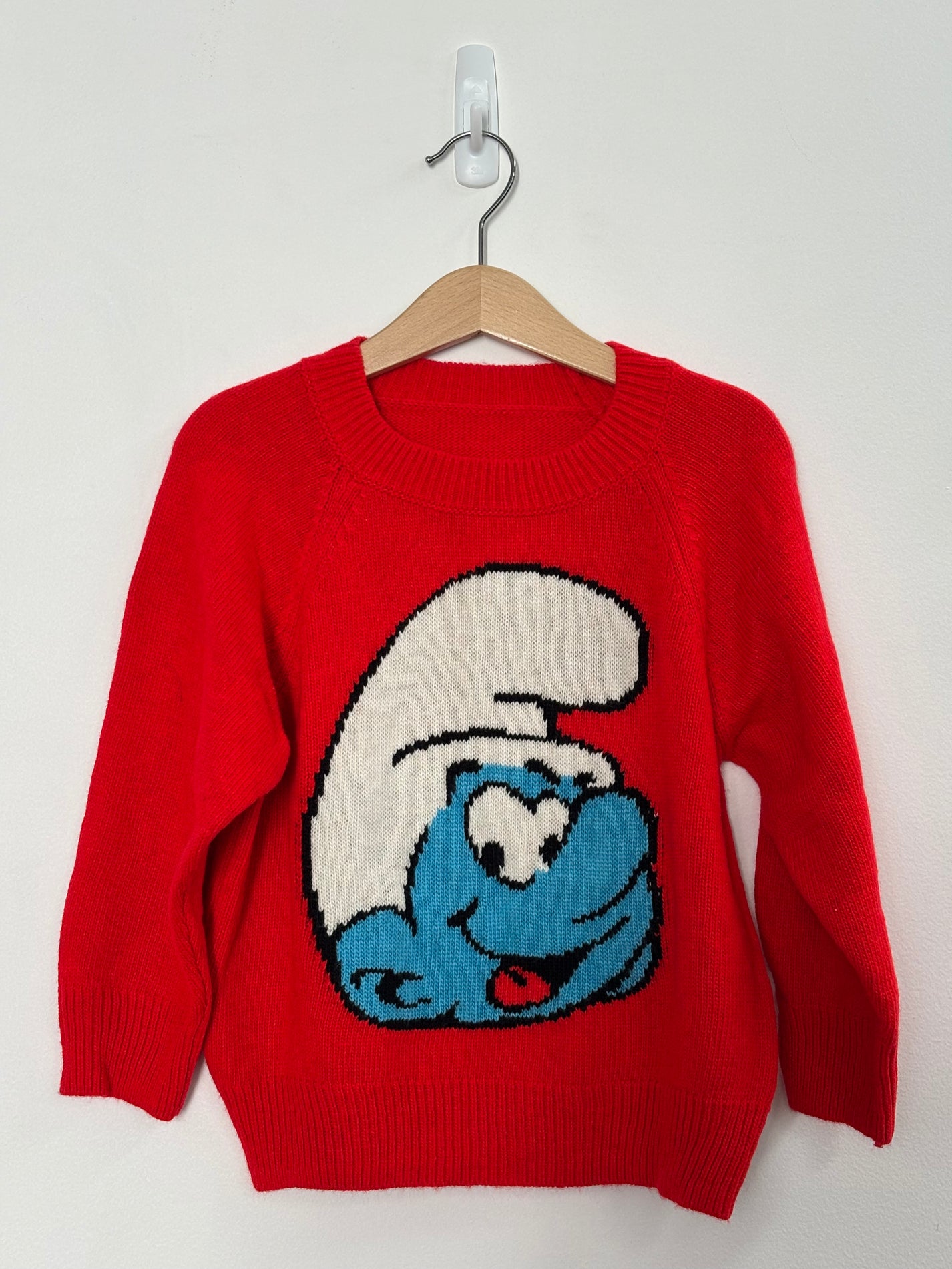 SMURFS LIGHTWEIGHT KNIT RED - 4Y