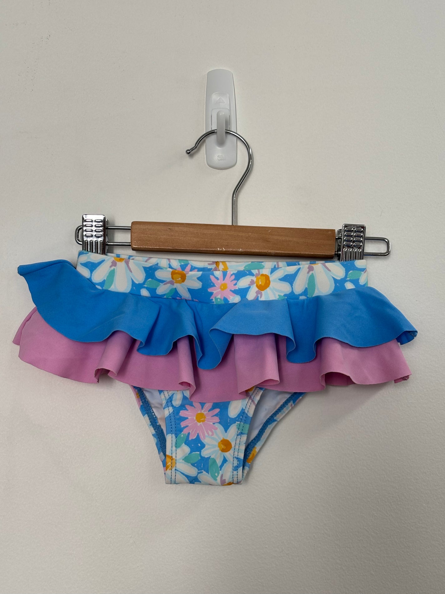 DAISY PRINT BIKINI BOTTOM BLUE/PINK - 3Y