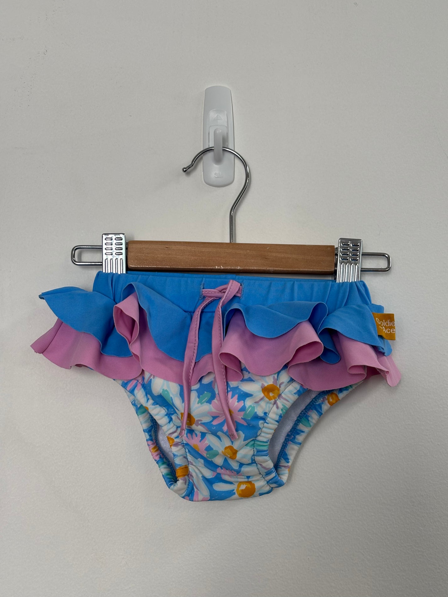 DAISY PRINT SWIM NAPPY PINK/BLUE - 3-6M