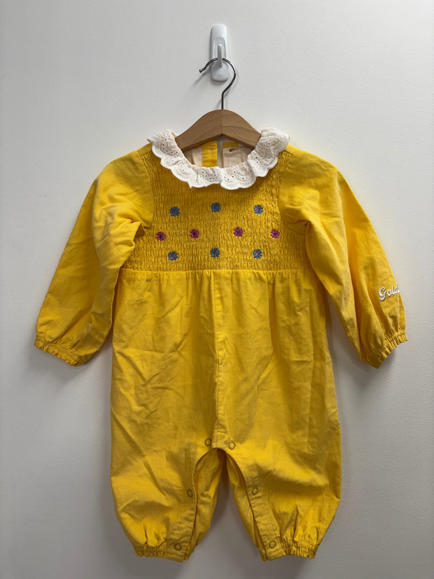 FLOWER BABY ROMPER YELLOW - 6-12M