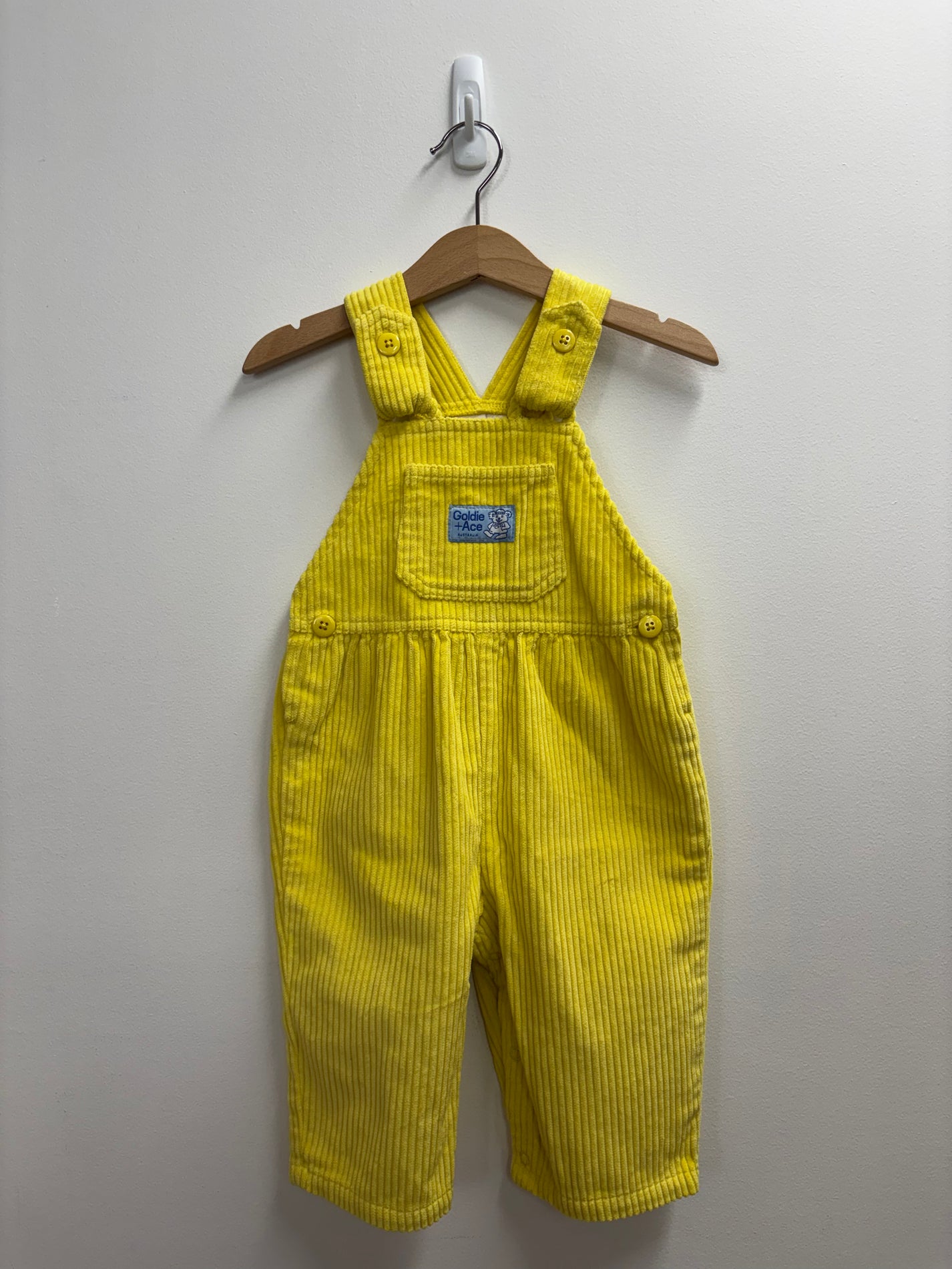 SAMMY CORDUORY OVERALLS BRIGHT YELLOW - 6-12M