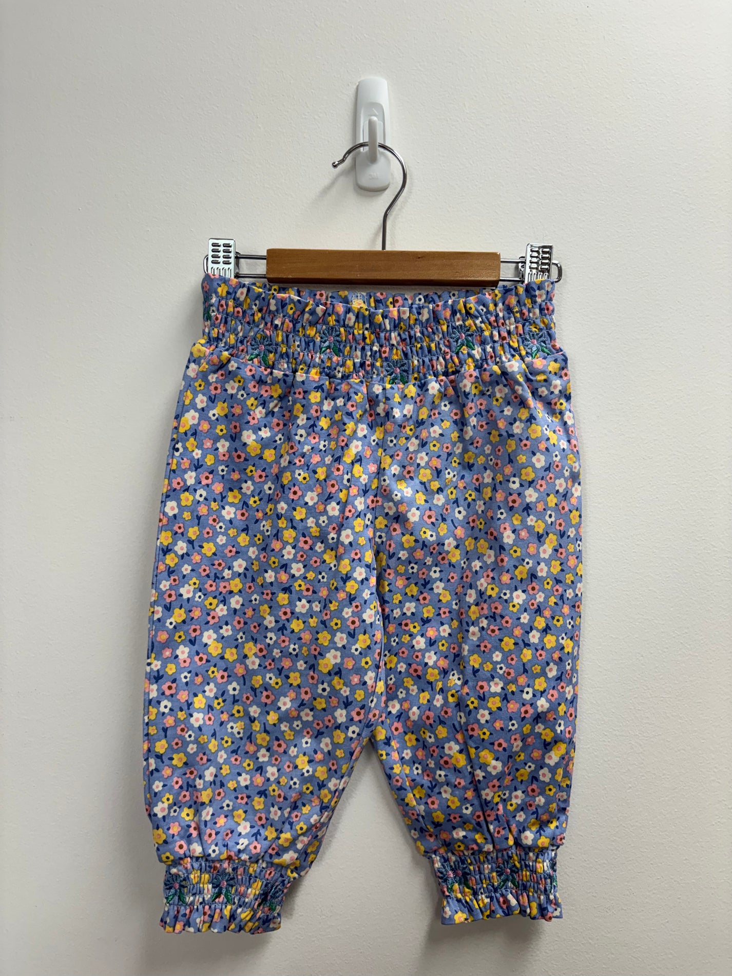 DAISY PRINT ELASTIC WAIST BAND PANT - 6-12M