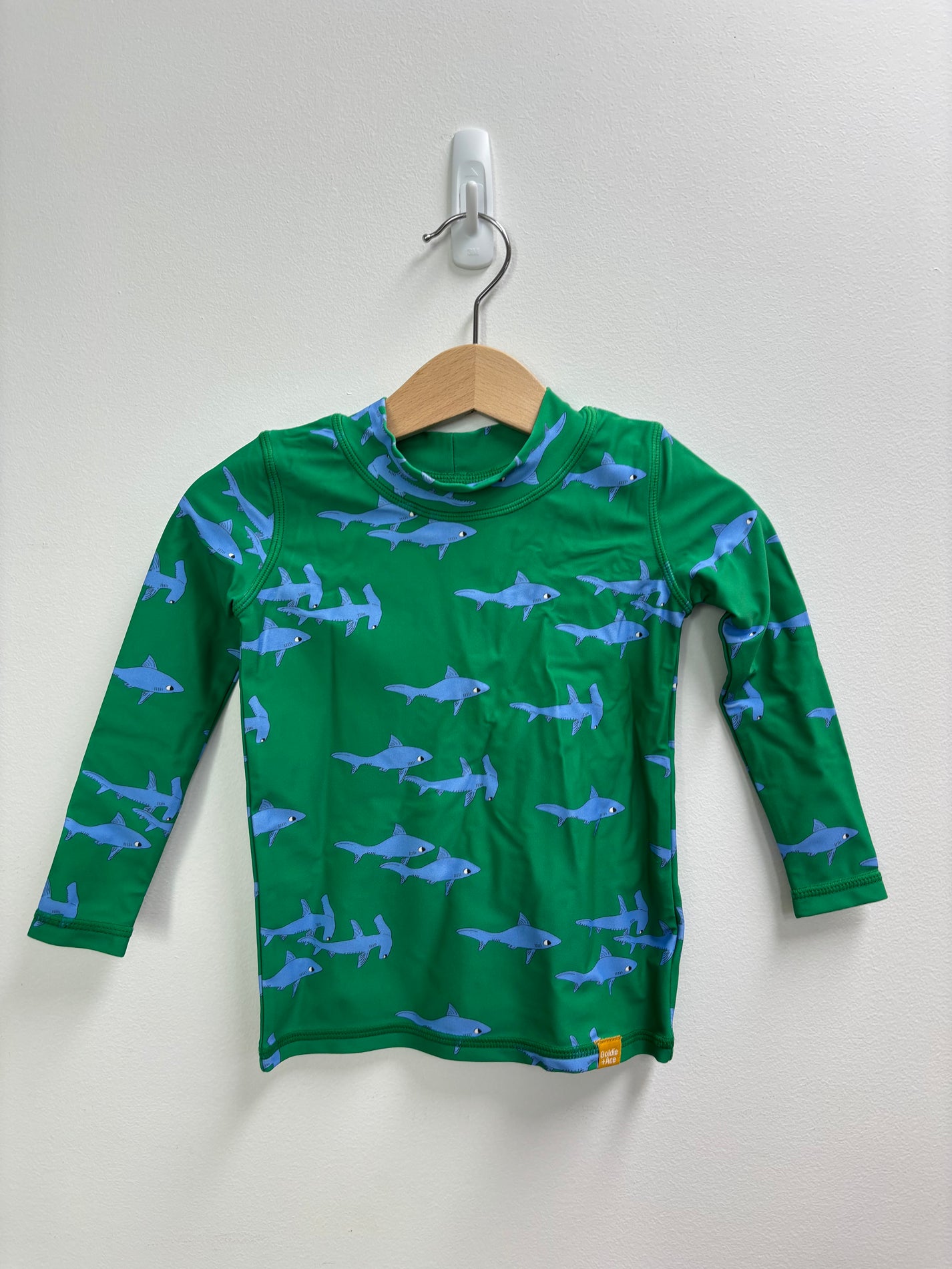 SHARKS RASH VEST GREEN - 3-6M